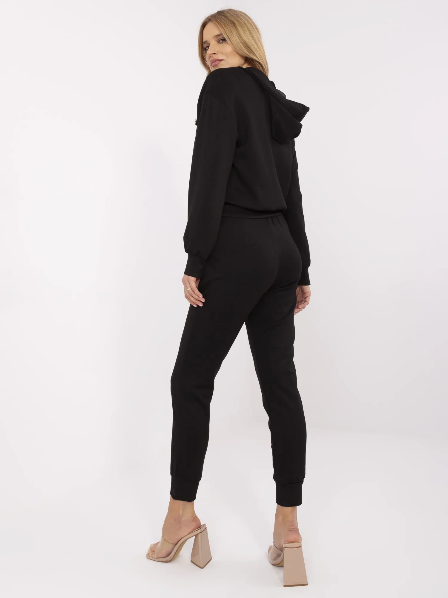 Compleu Dama Maneca lunga, Mansete elastice, Vinceotto, Negru Eleganta Office - imagine 4