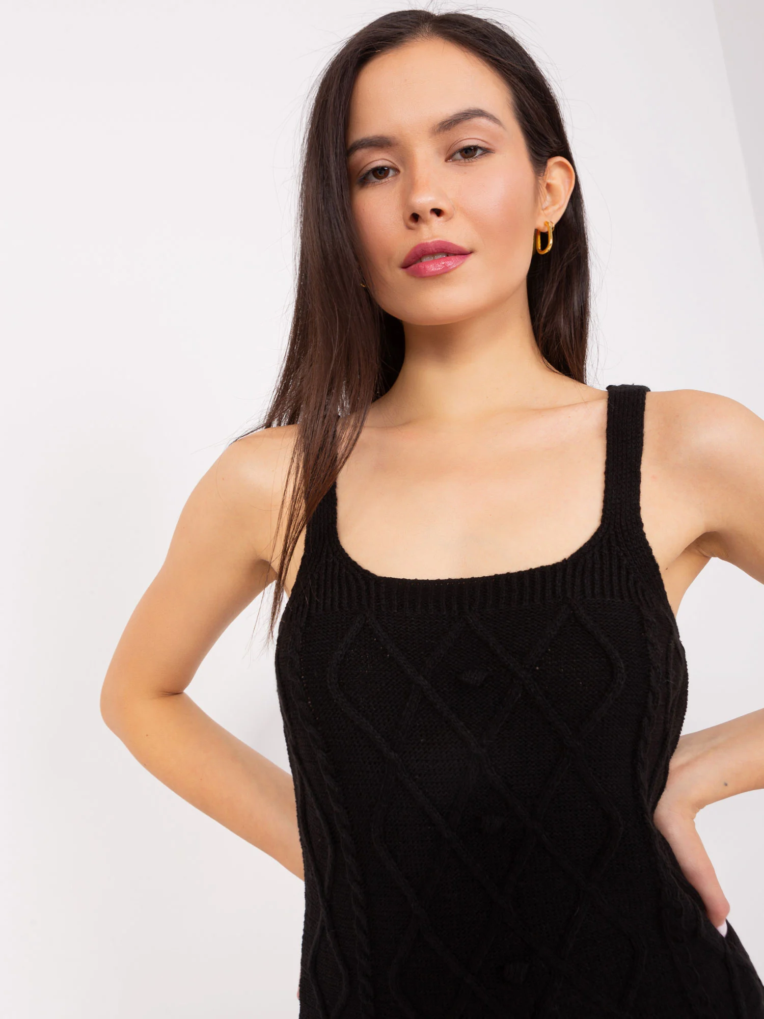 Compleu Dama Maneca lunga, Guler inalt, BADU, Negru Eleganta Office - imagine 3