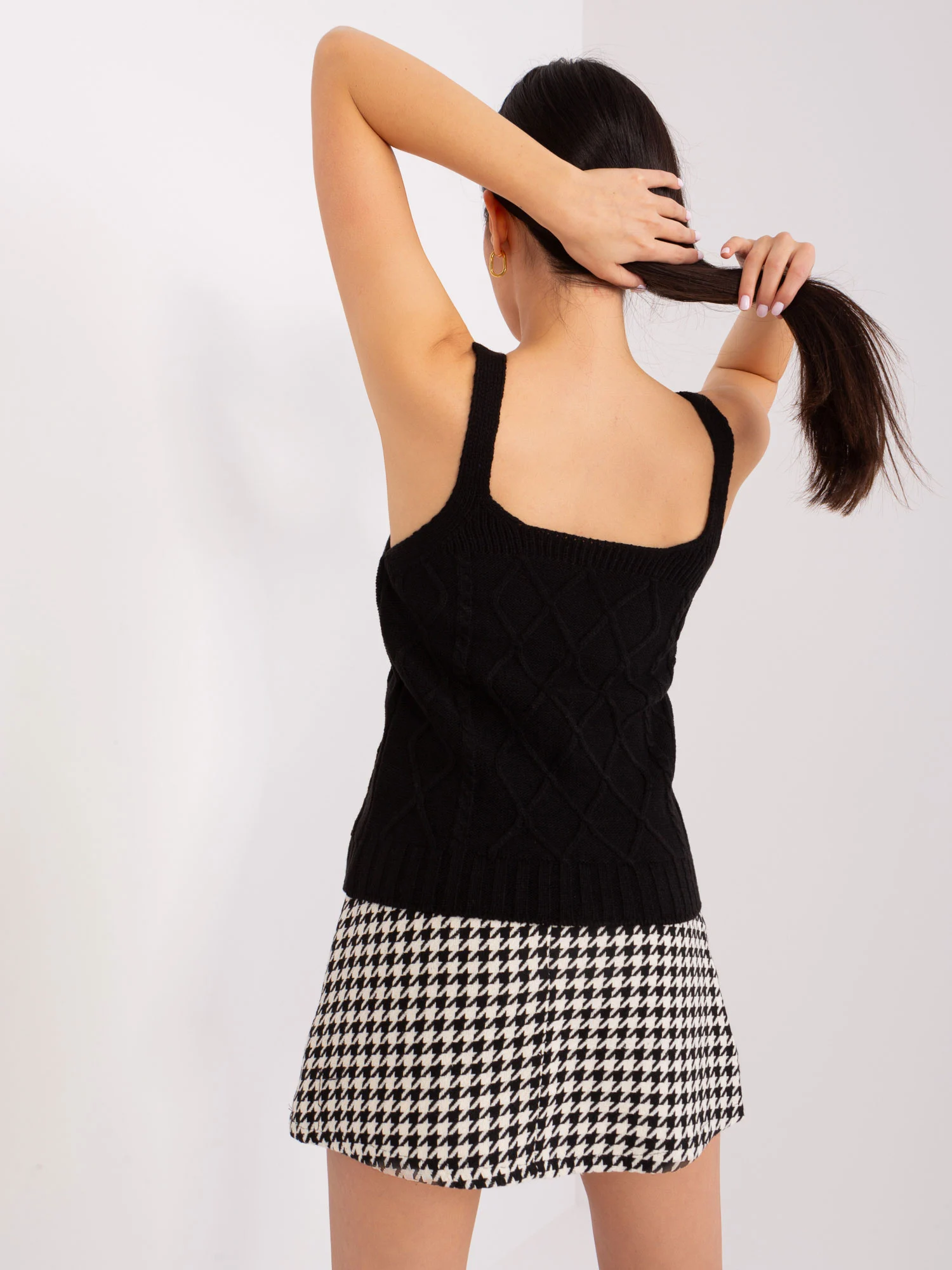 Compleu Dama Maneca lunga, Guler inalt, BADU, Negru Eleganta Office - imagine 2