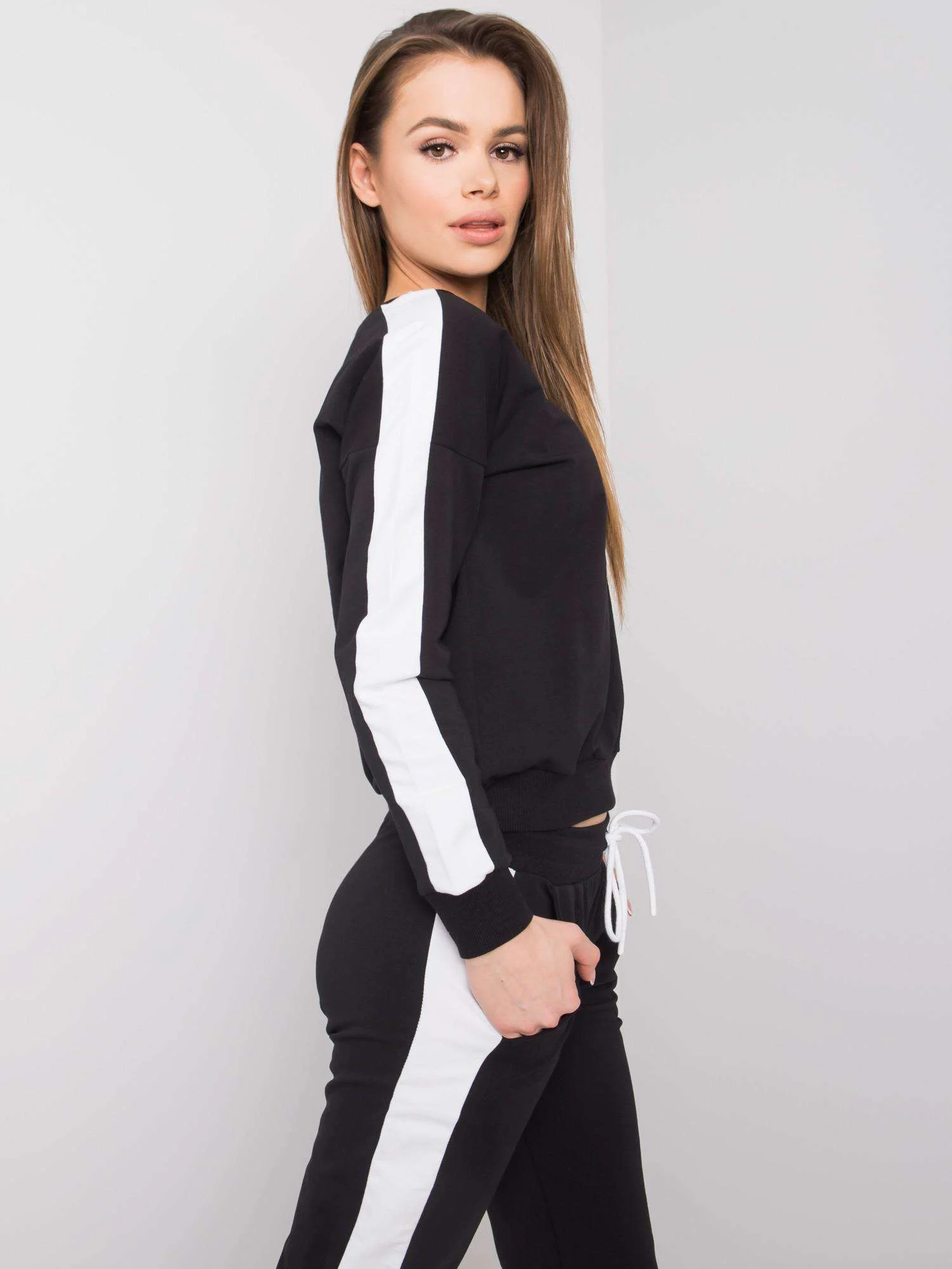 Compleu Dama Maneca lunga, Sport, RUE PARIS, Negru Casual - imagine 4