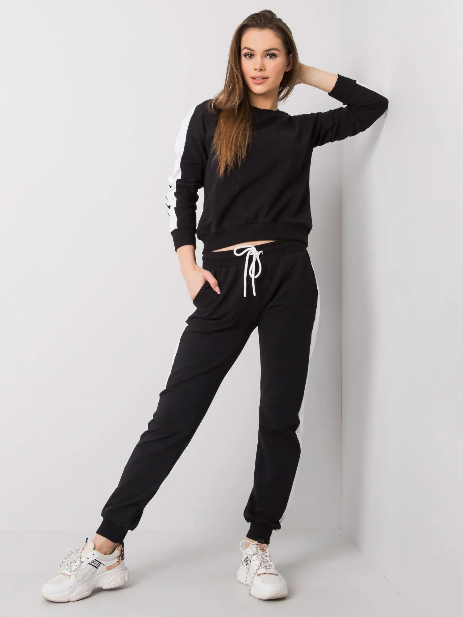Compleu Dama Maneca lunga, Sport, RUE PARIS, Negru Casual - imagine 2