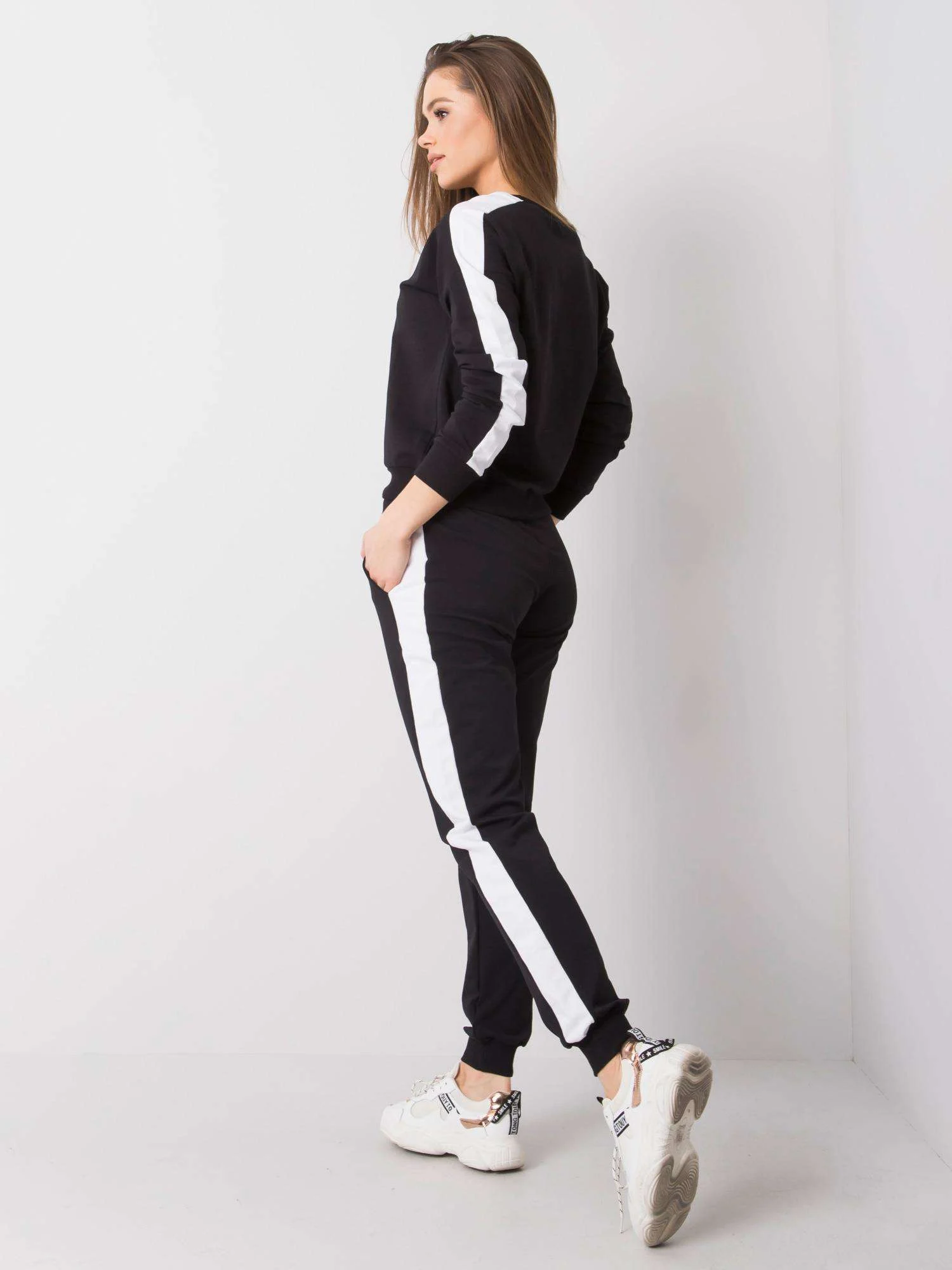 Compleu Dama Maneca lunga, Sport, RUE PARIS, Negru Casual - imagine 3