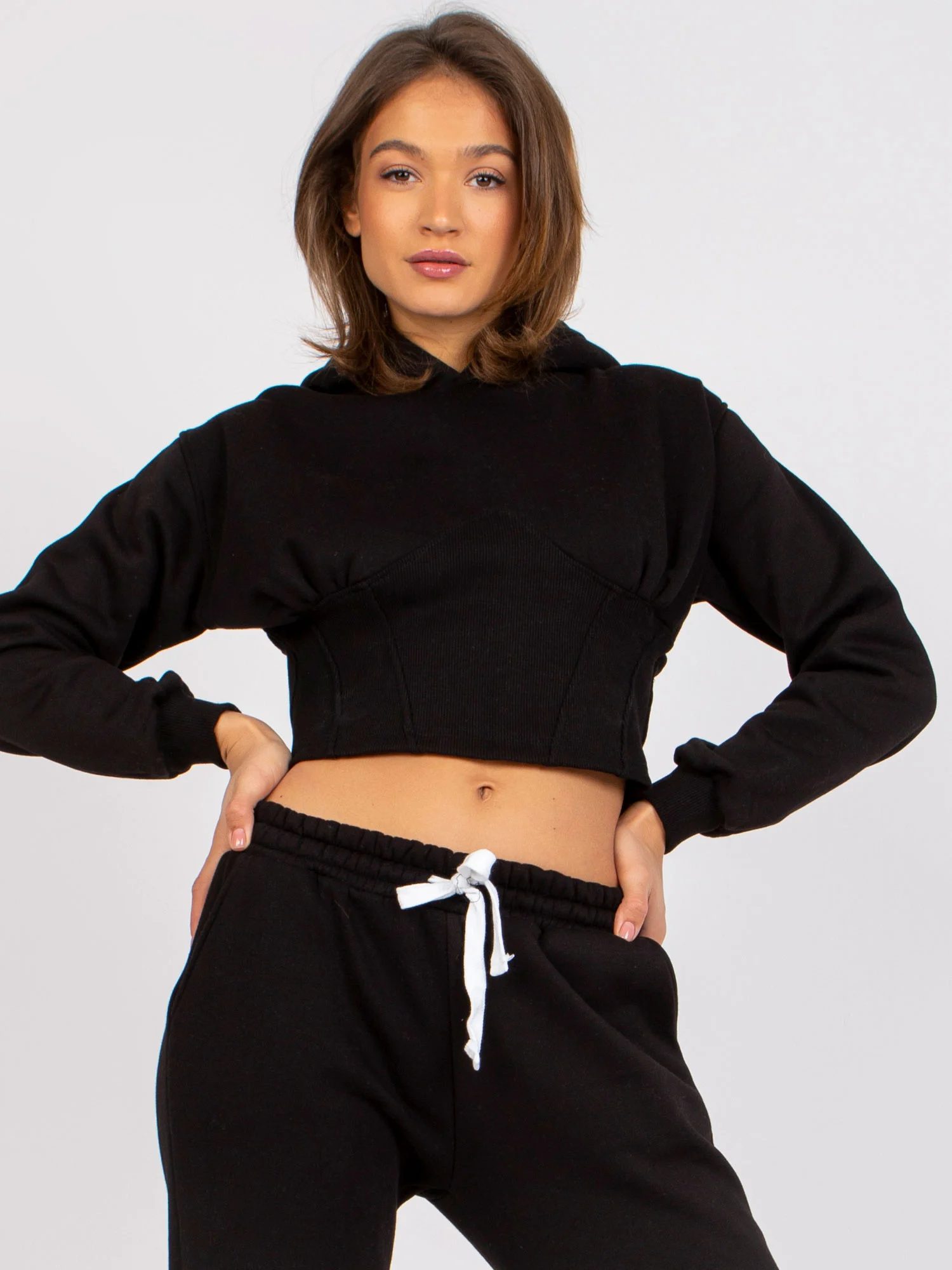 Compleu Dama Maneca lunga, Mansete elastice, ex moda, Negru - imagine 6