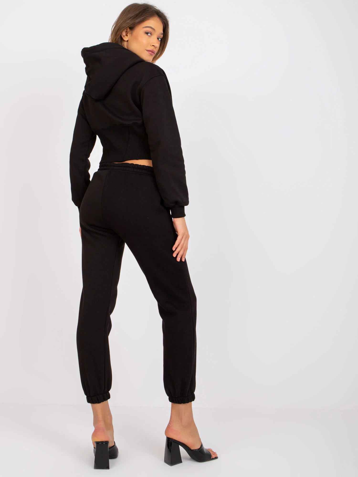 Compleu Dama Maneca lunga, Mansete elastice, ex moda, Negru - imagine 7