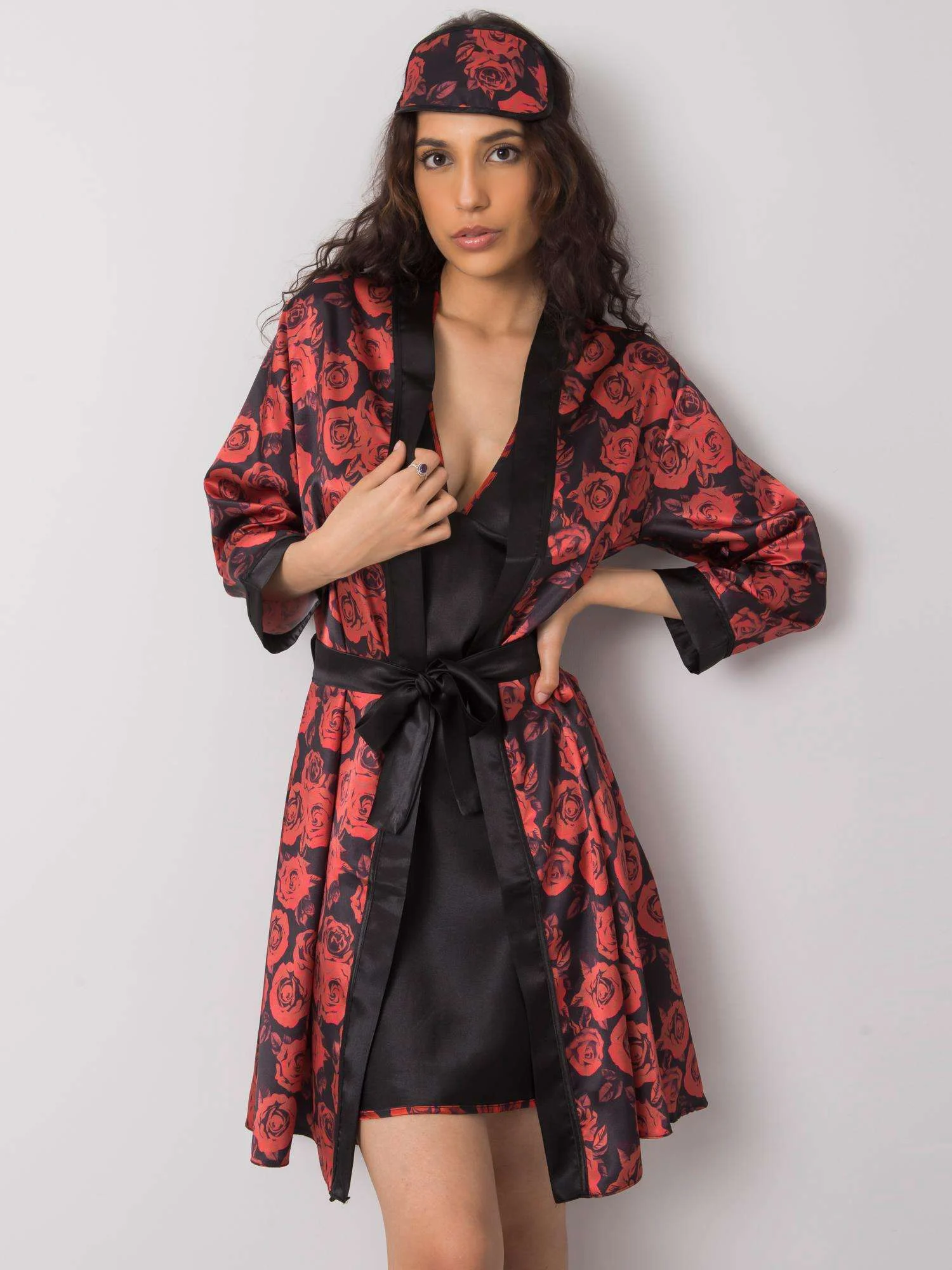 Compleu Dama Floral, Poliester, XSAPIENZA, Rosu - imagine 4