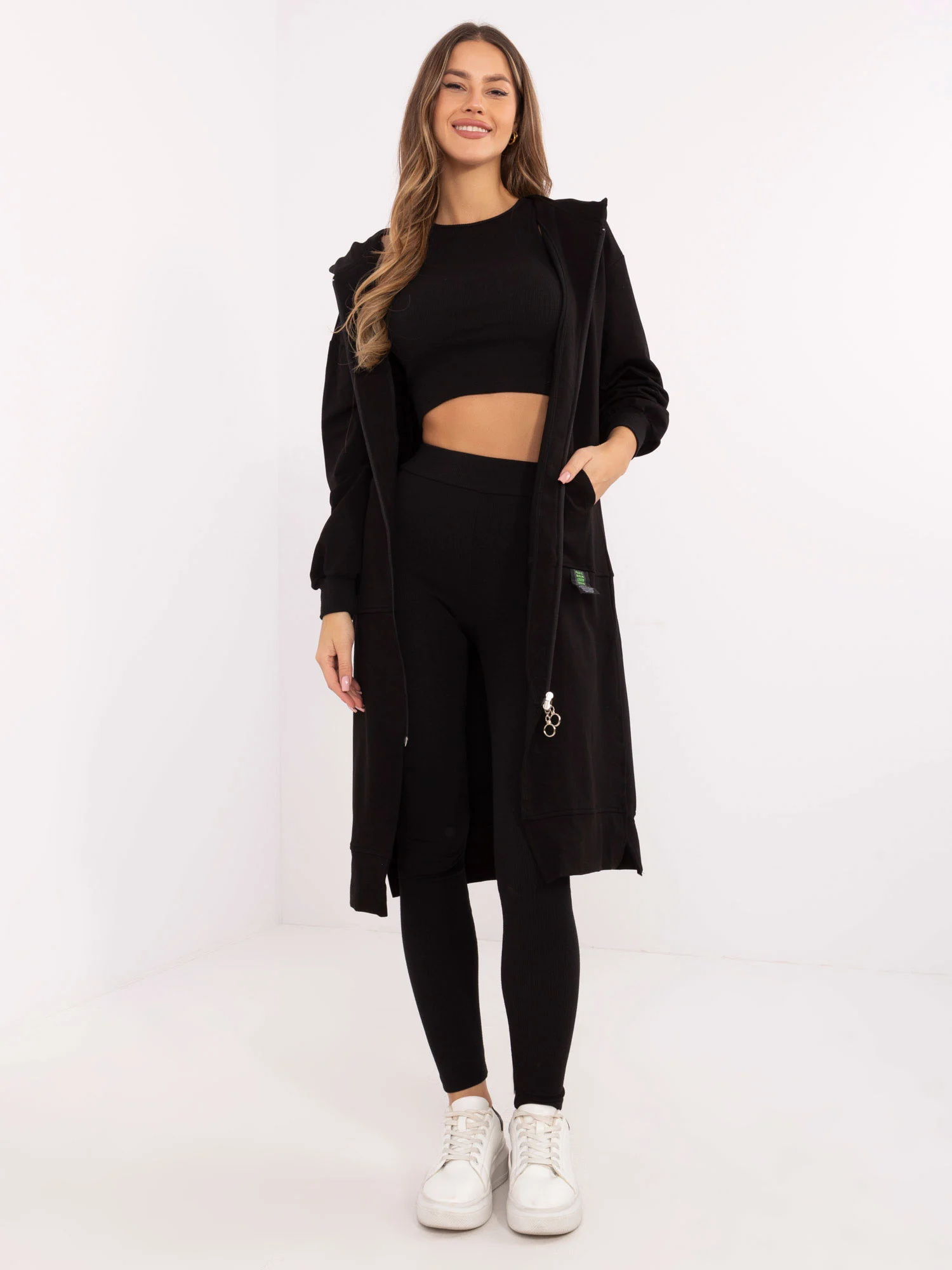 Compleu Dama Maneca lunga, Dungi, My Red Lips, Negru Casual - imagine 4
