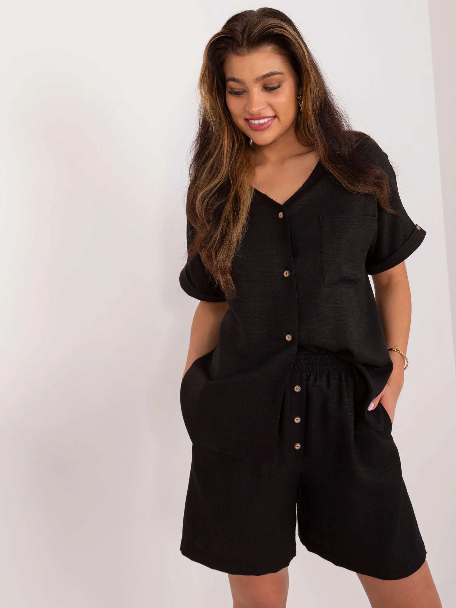 Compleu Dama Mini, Larga, LAKERTA, Negru Casual - imagine 2