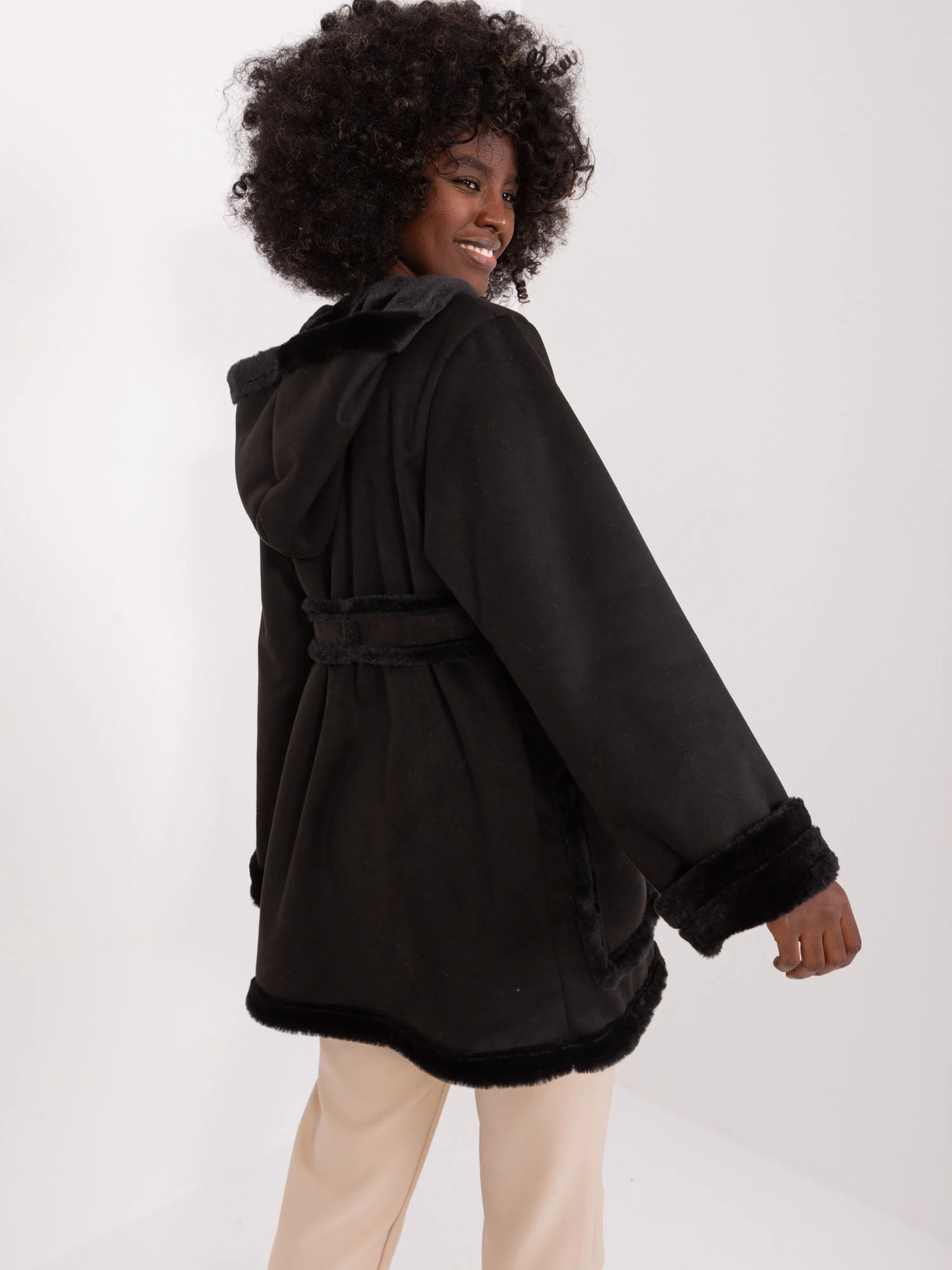 Jacheta Dama Mini, Guler inalt, LAKERTA, Negru Eleganta Office - imagine 2