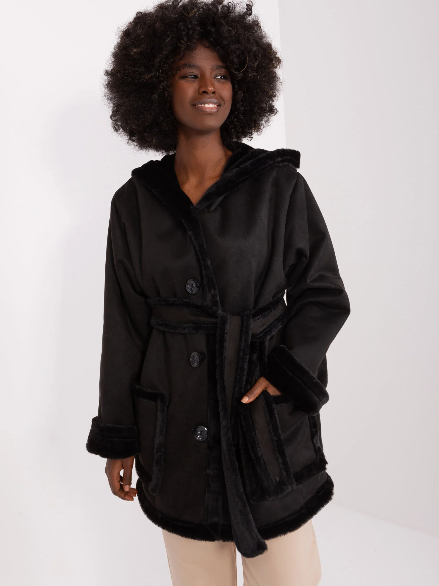 Jacheta Dama Mini, Guler inalt, LAKERTA, Negru Eleganta Office - imagine 4