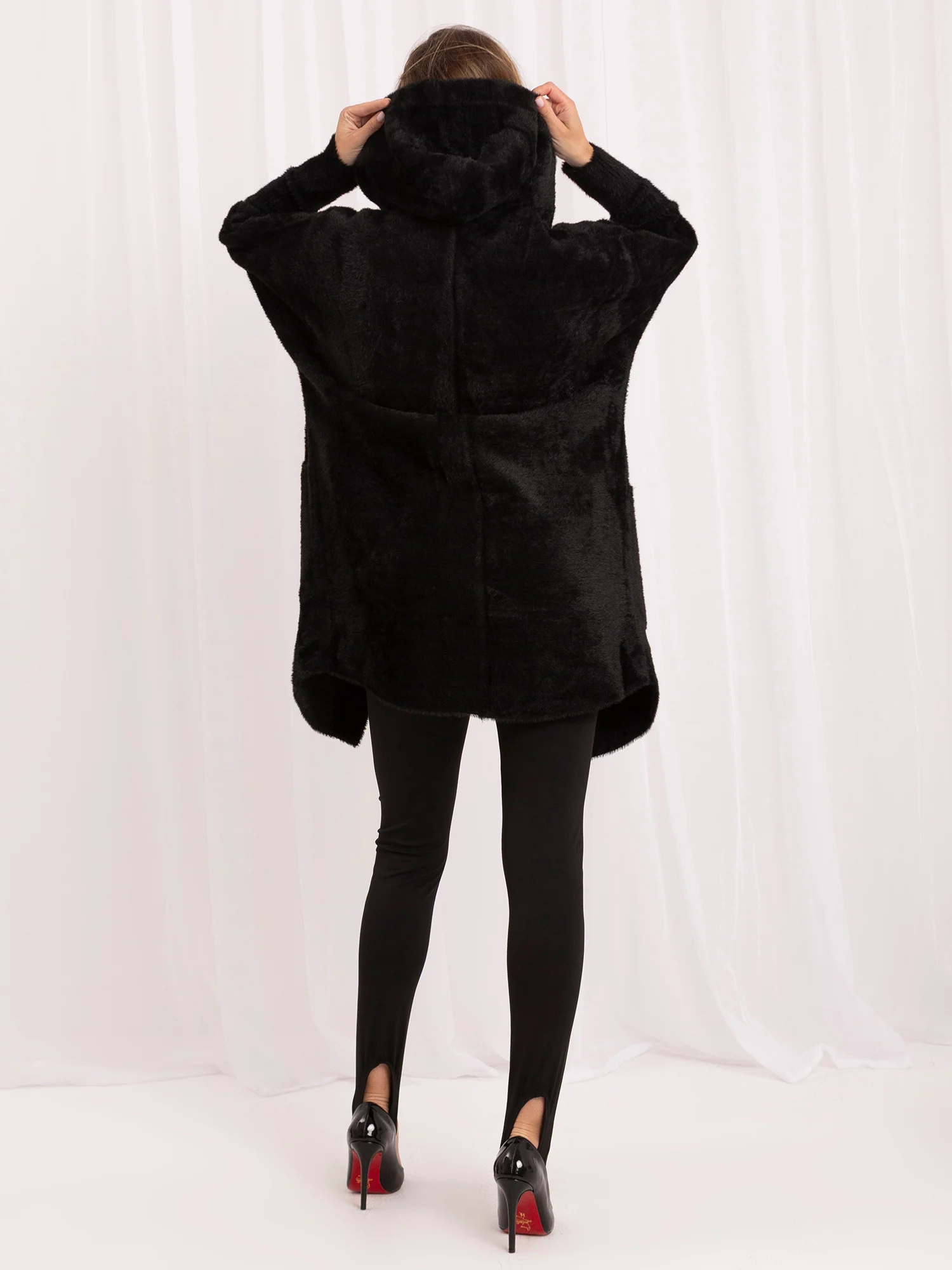 Palton Dama Maneca lunga, Oversize, Fashion Hunters, Negru de Vara - imagine 6