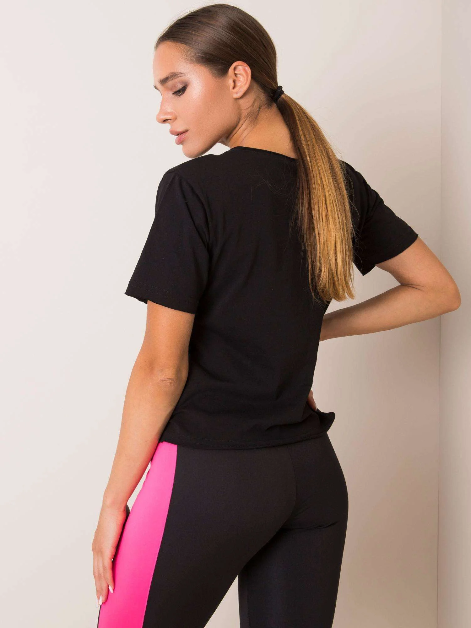 Tricou Dama Mini, Imprimat, For Fitness, Negru - imagine 3