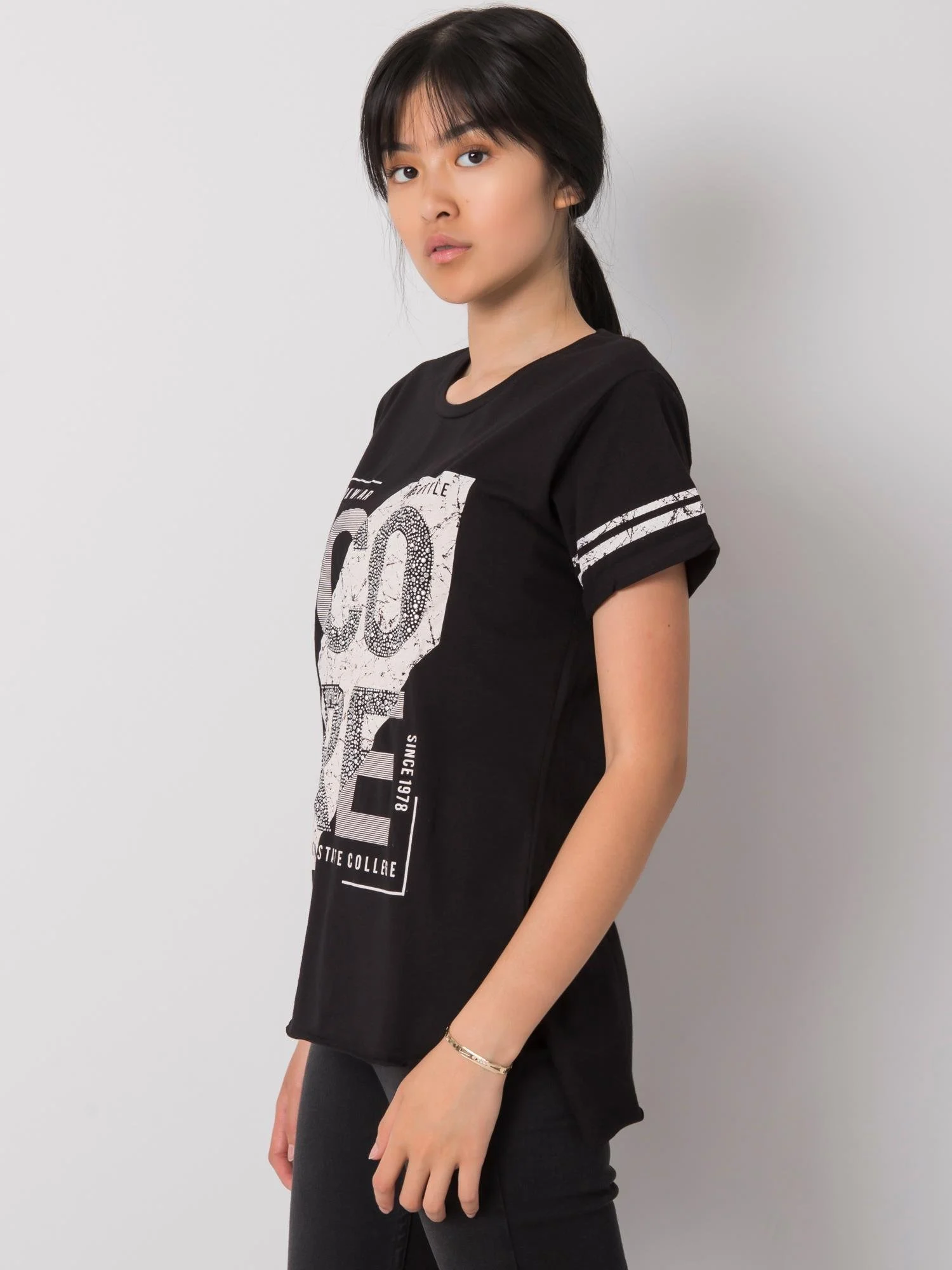 Tricou Dama Mini, Imprimat, H&B, Negru - imagine 2