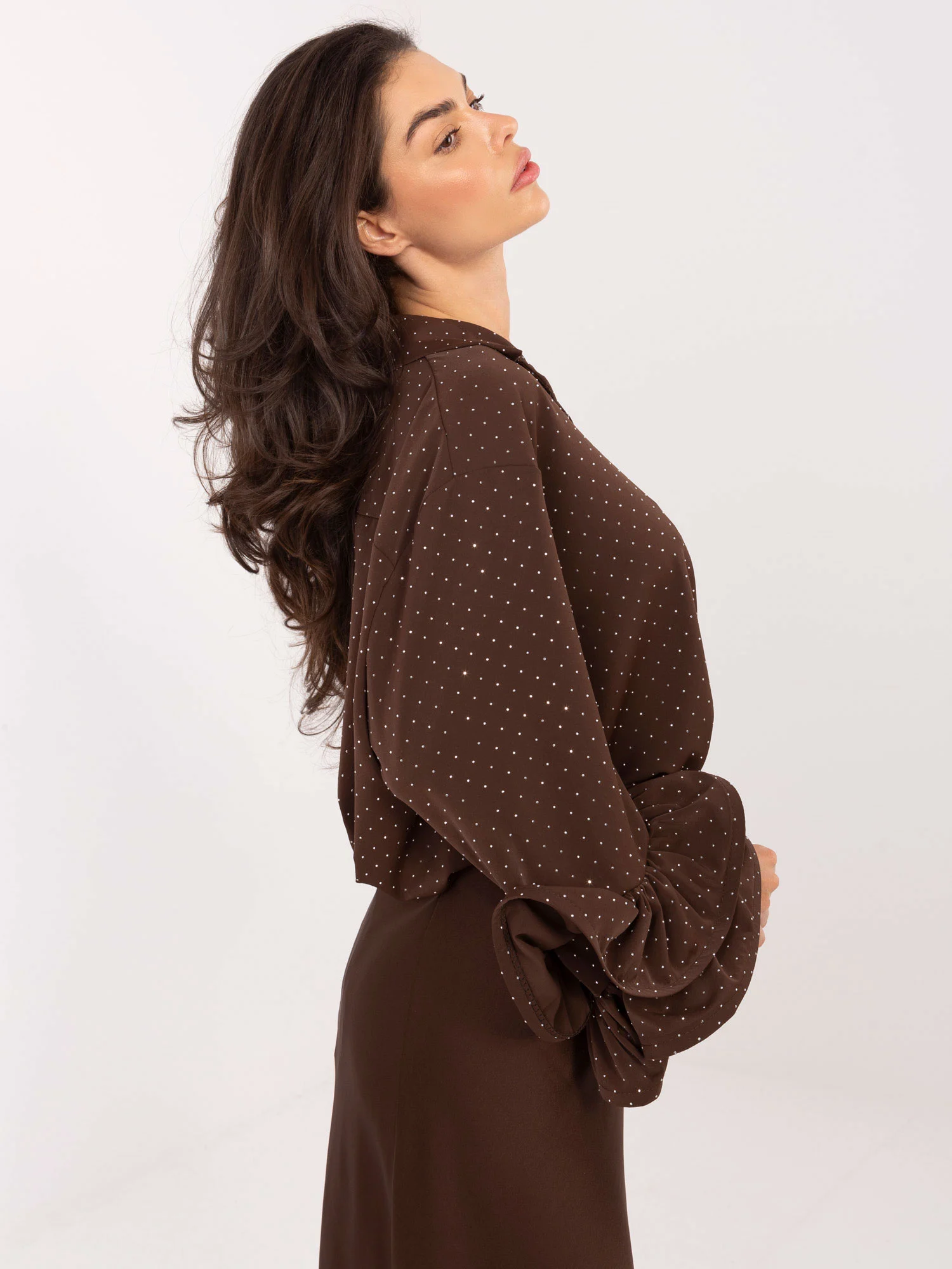 Camasa Dama Maneca lunga, Elegant, MODA ITALY, Maro de Petrecere - imagine 3