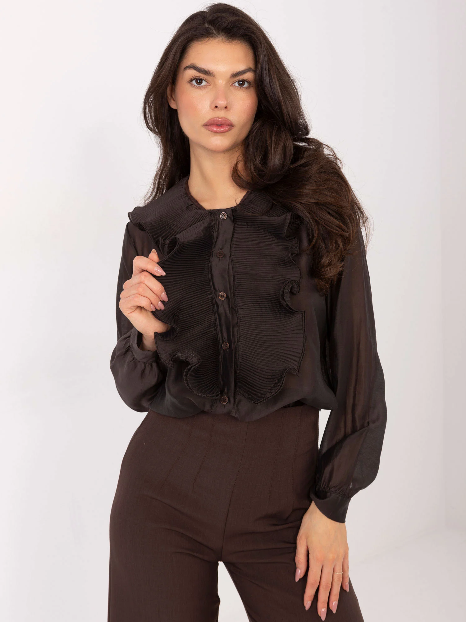 Camasa Dama Maneca lunga, Elegant, RED LINE, Maro Eleganta Office - imagine 2