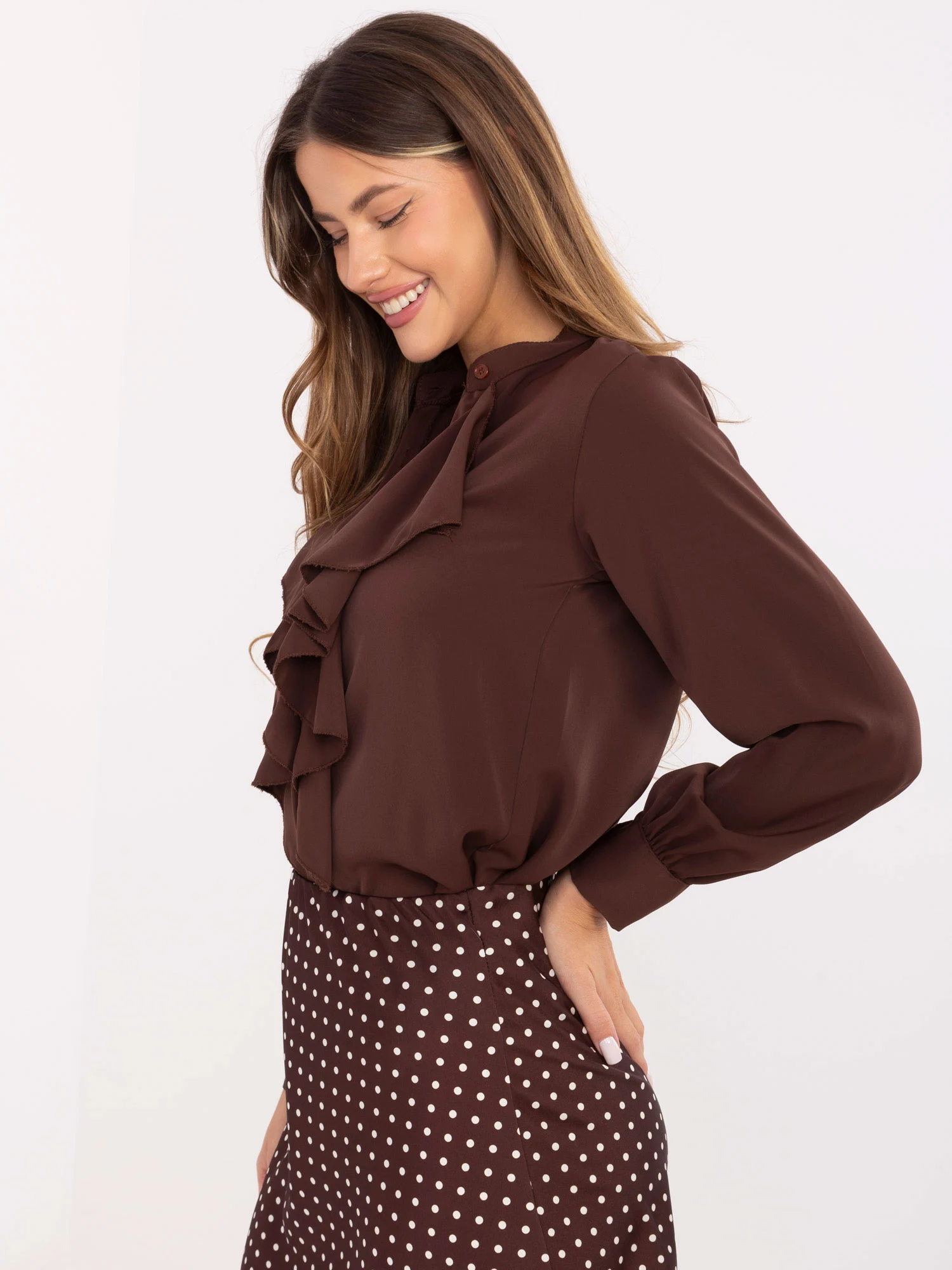 Camasa Dama Maneca lunga, Elegant, ITALY MODA, Maro Eleganta Office - imagine 5