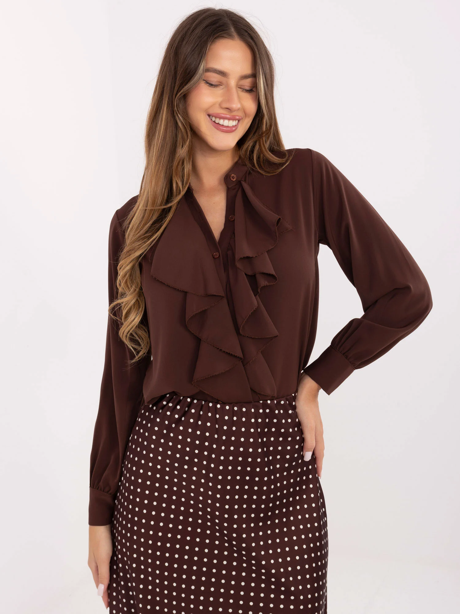 Camasa Dama Maneca lunga, Elegant, ITALY MODA, Maro Eleganta Office - imagine 2