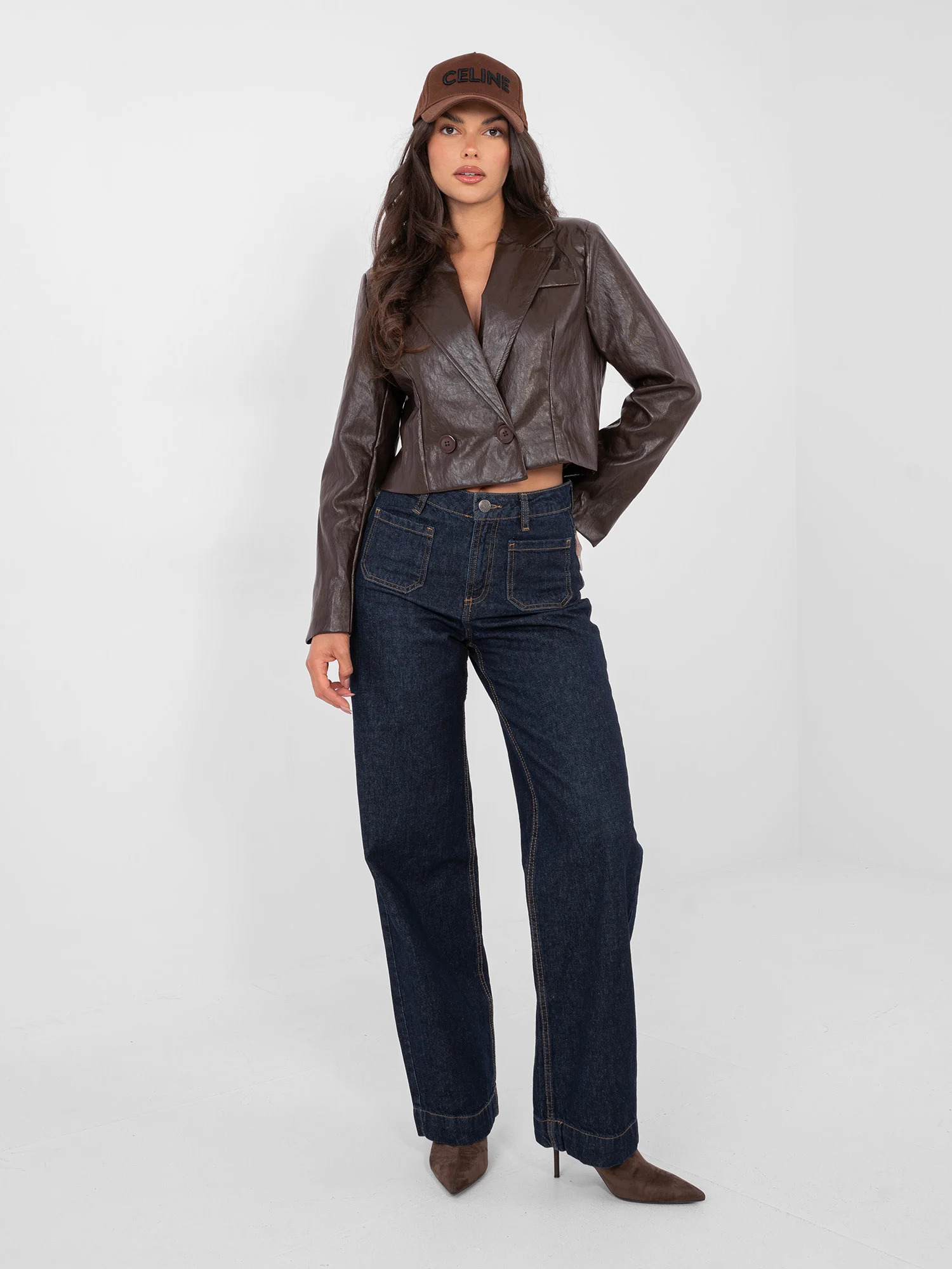 Jacheta Dama Mini, Guler inalt, RUE PARIS, Maro Eleganta Office - imagine 4