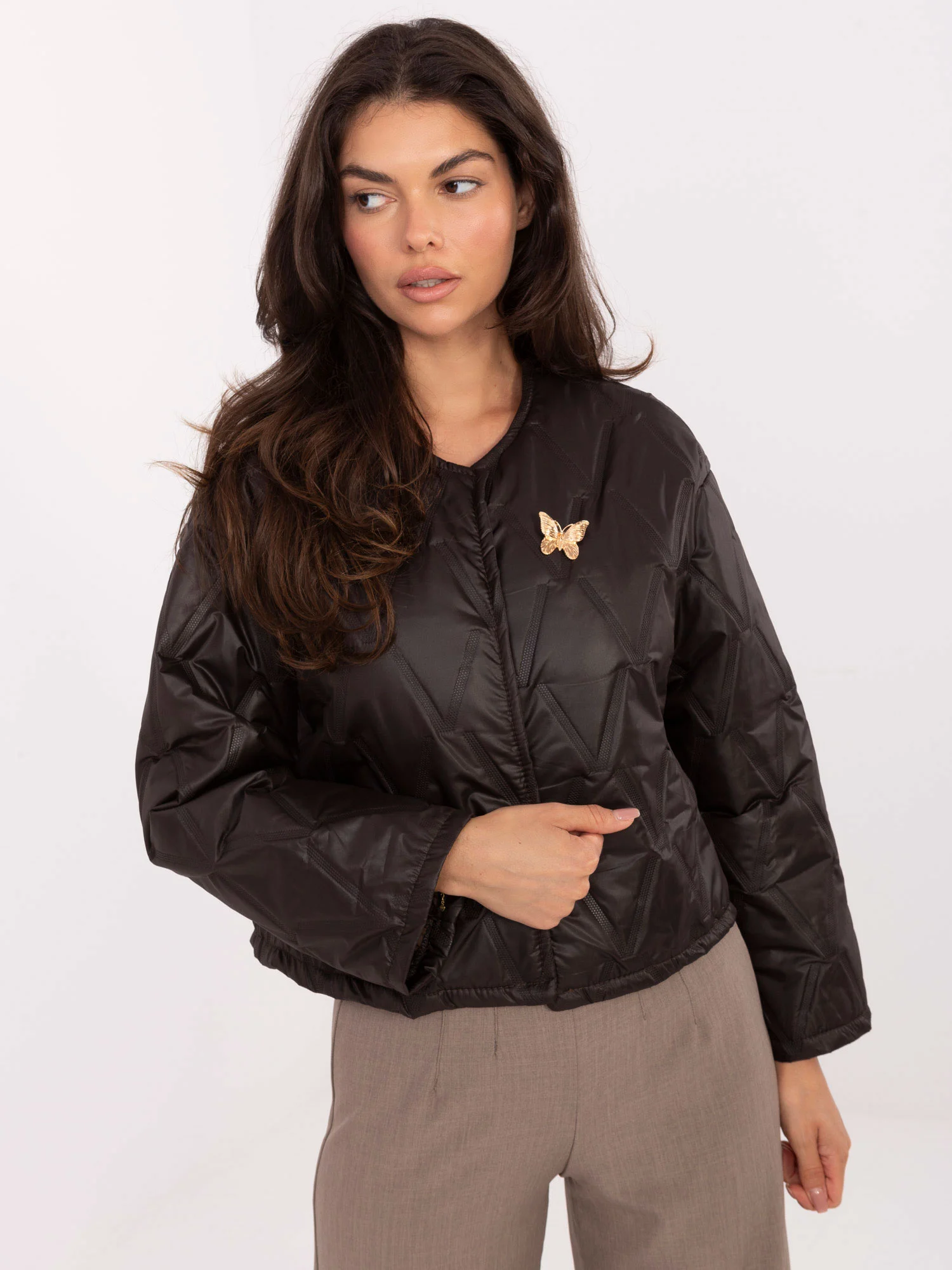 Jacheta Dama Elegant, Guler inalt, RUE PARIS, Maro Eleganta Office - imagine 5