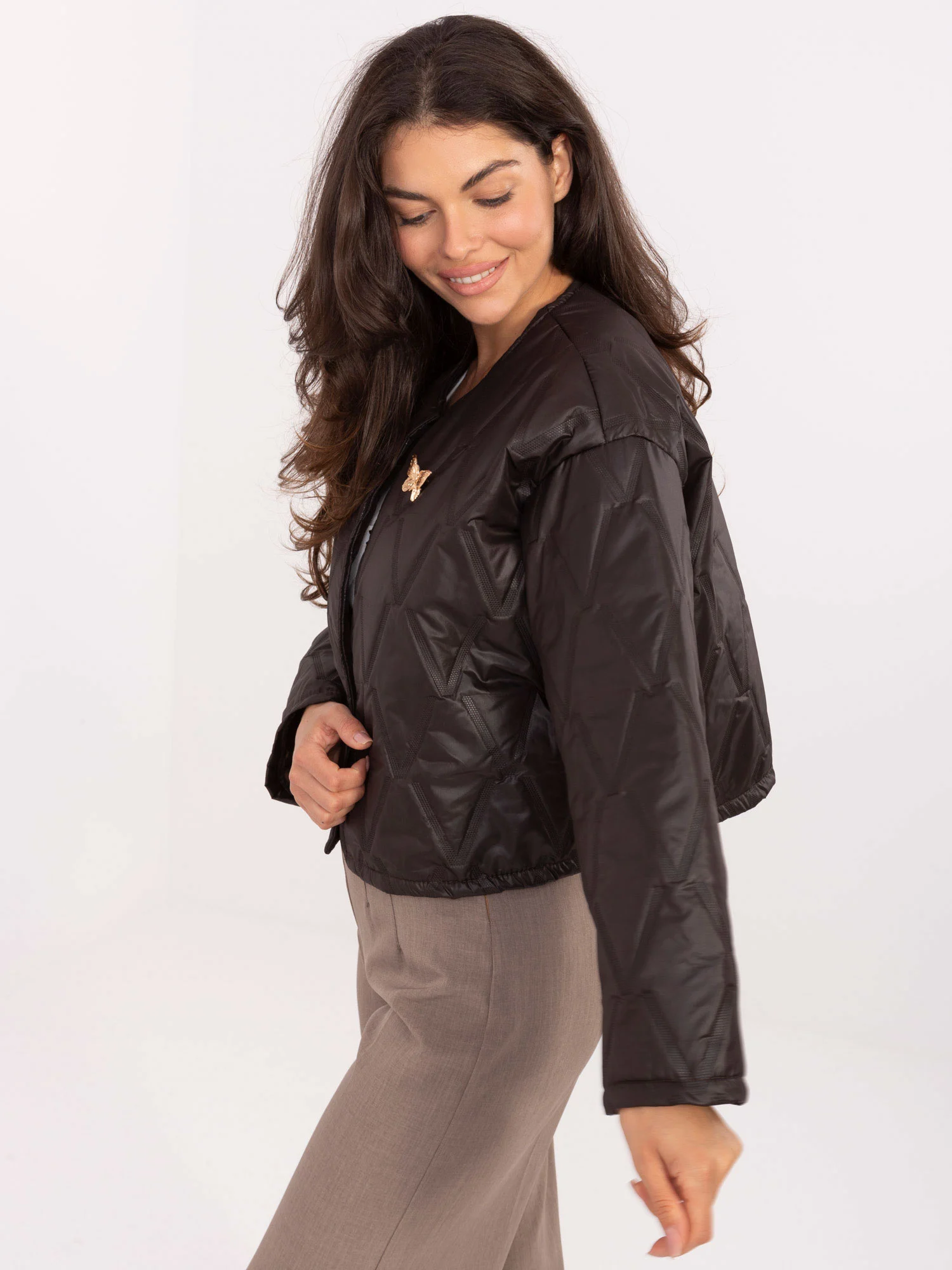 Jacheta Dama Elegant, Guler inalt, RUE PARIS, Maro Eleganta Office - imagine 4
