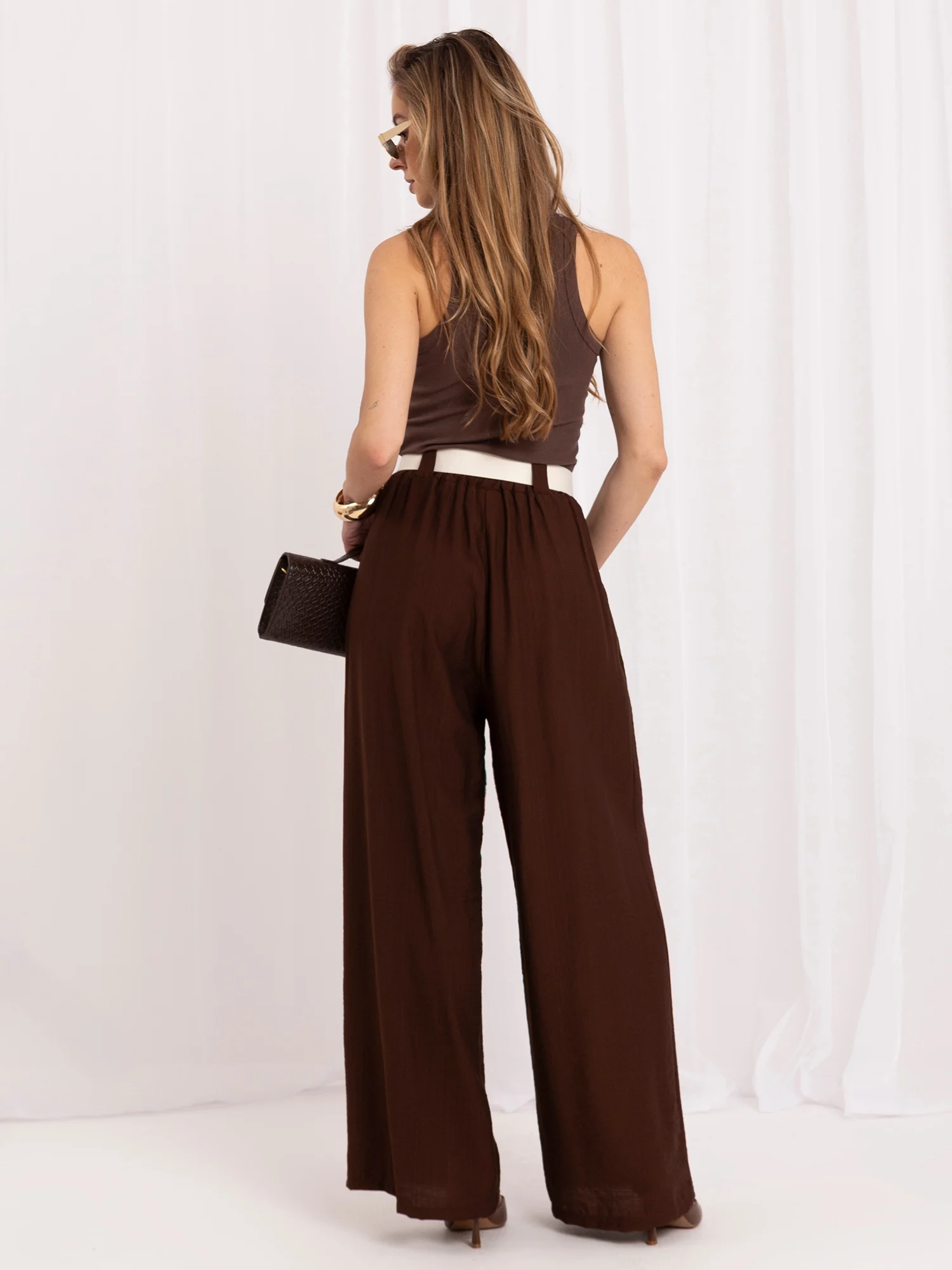 Pantaloni Dama Lunga, Larga, RUE PARIS, Maro Eleganta Office - imagine 3