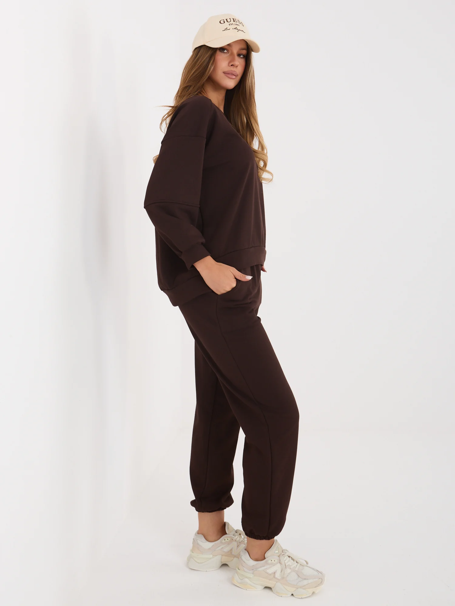 Compleu Dama Maneca lunga, Mansete elastice, RUE PARIS, Maro - imagine 2