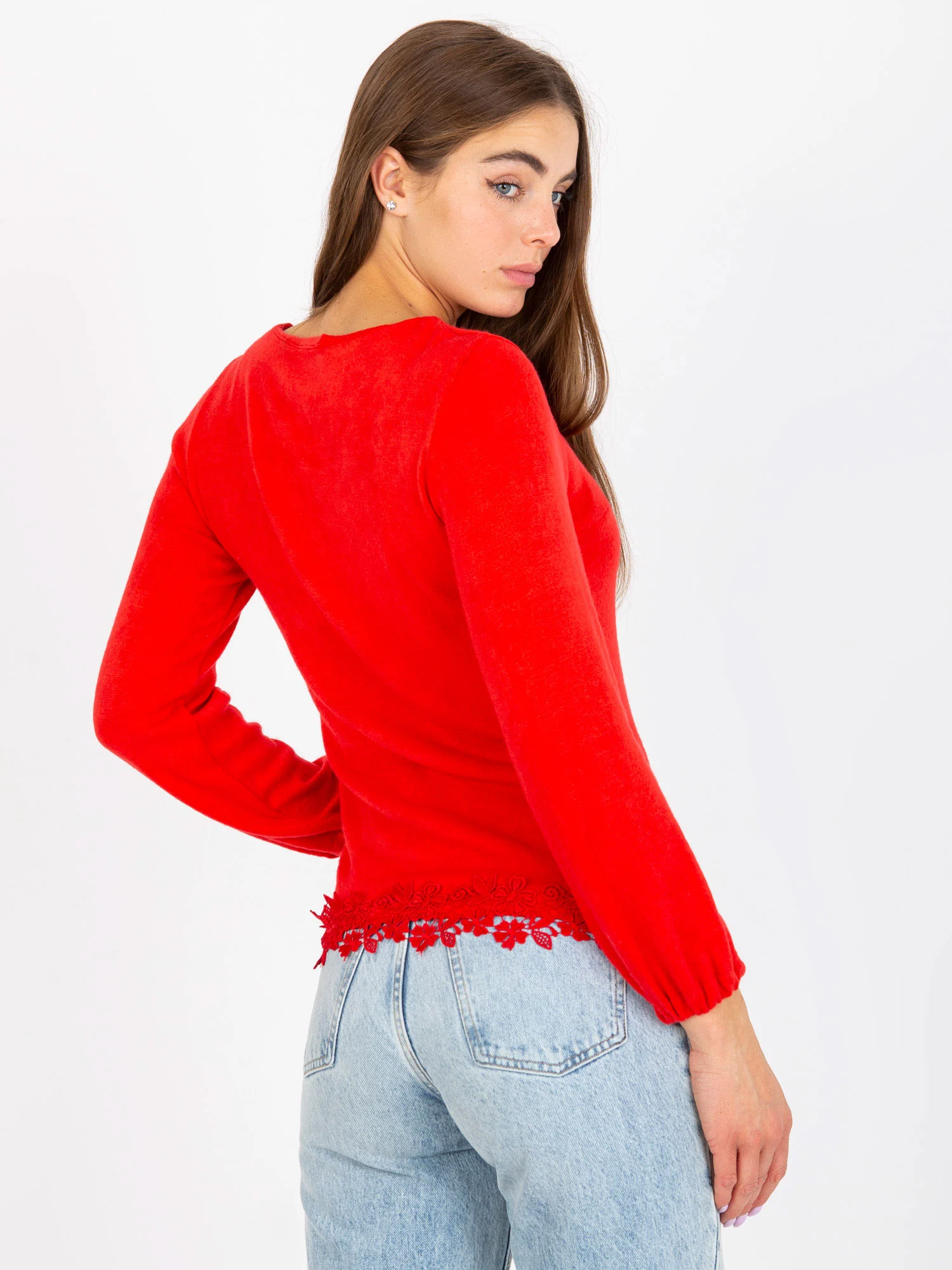 Bluza Dama Maneca lunga, Elegant, LAKERTA, Rosu Eleganta Office - imagine 3