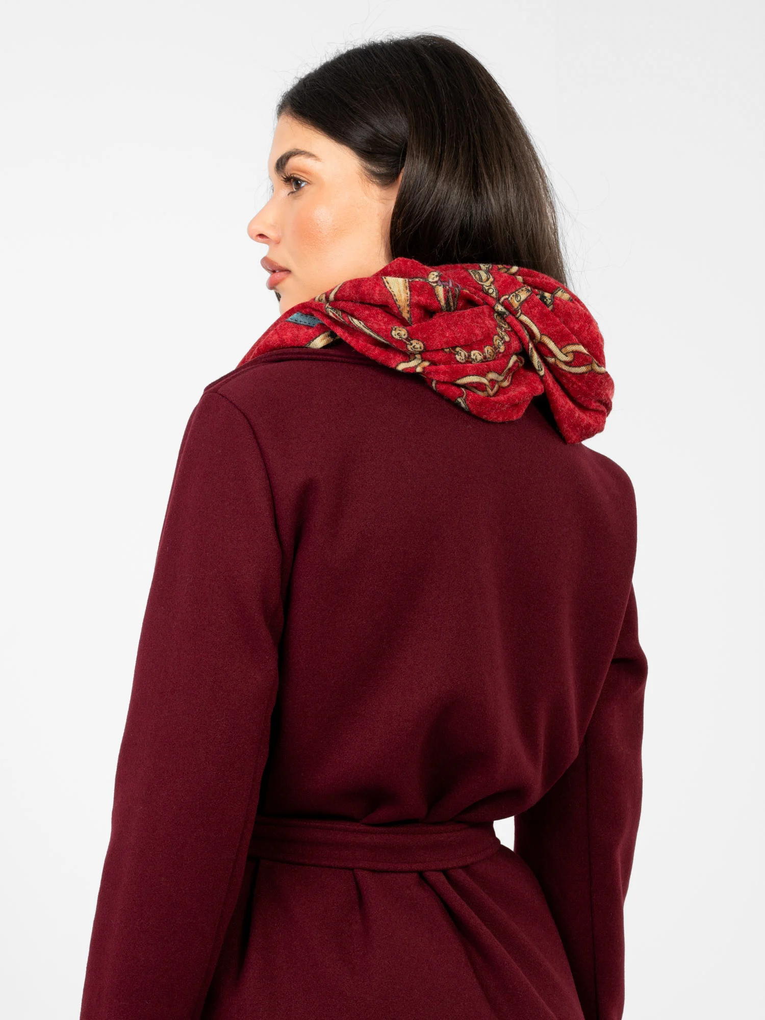 Bandana Dama Imprimat, Acril, Fashion Hunters, Rosu - imagine 6