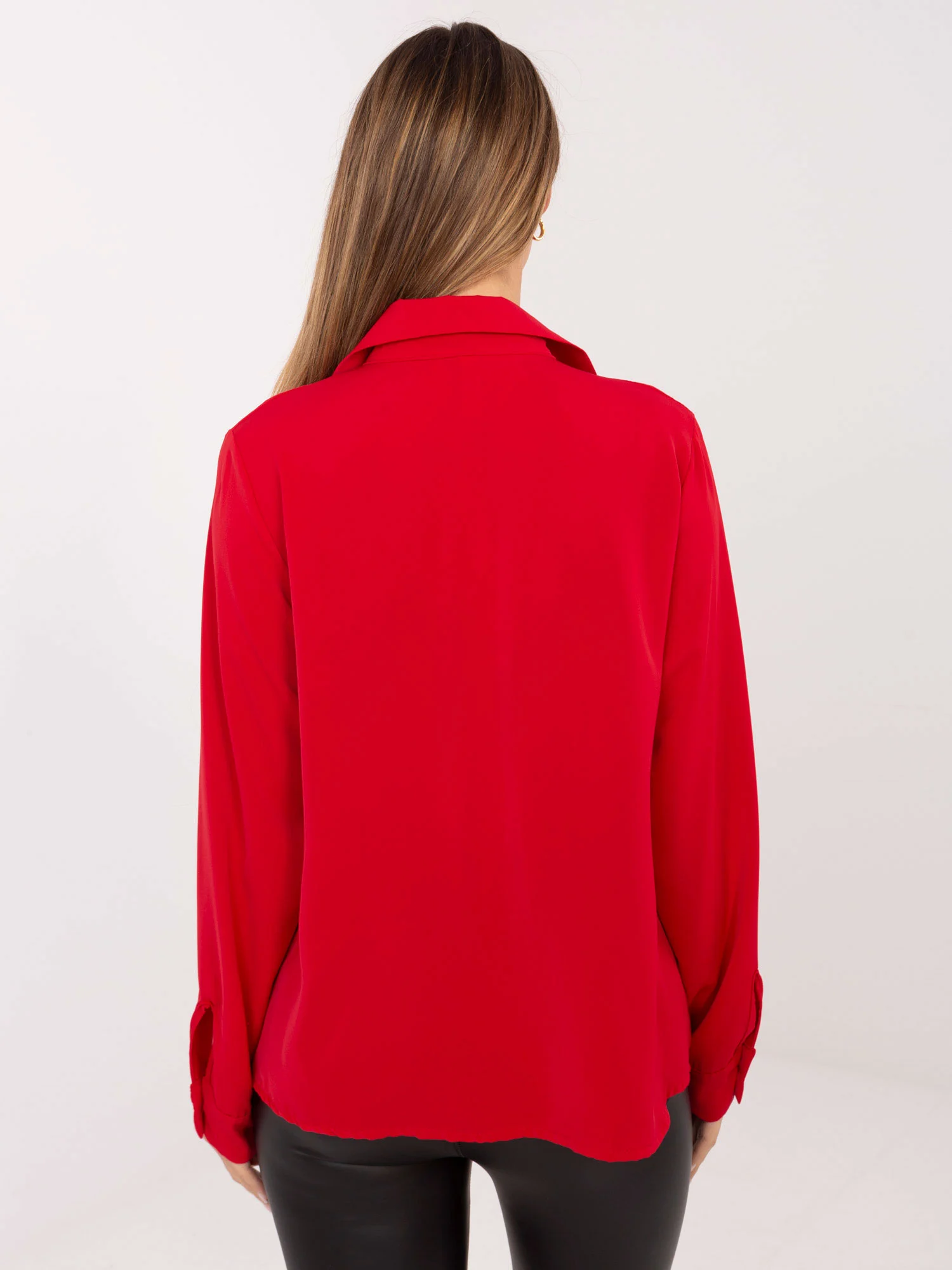 Camasa Dama Maneca lunga, Elegant, RED LINE, Rosu Eleganta Office - Image 4