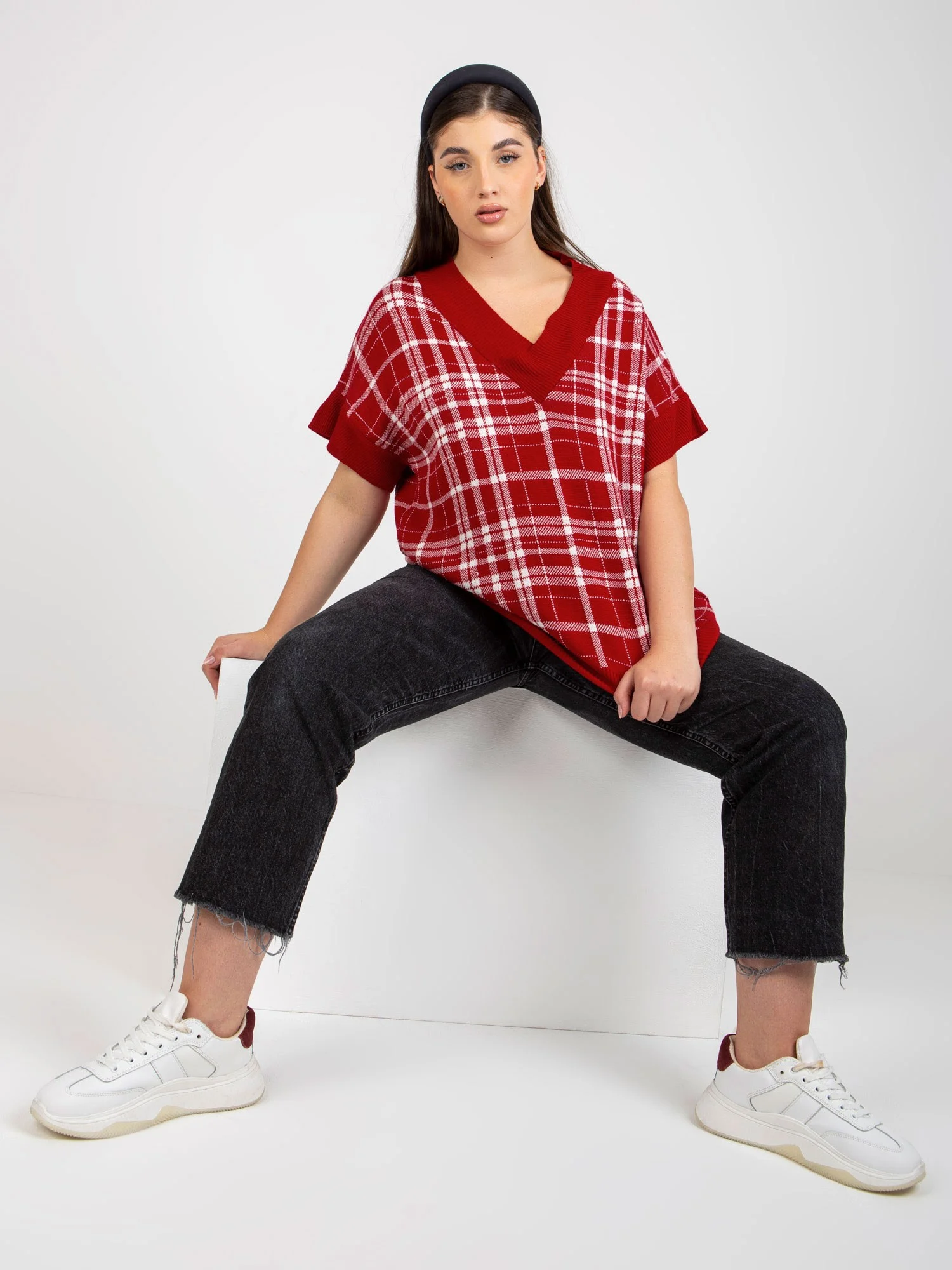 Vesta Dama Fara maneci, Carouri, LAKERTA, Rosu Eleganta Office - imagine 7