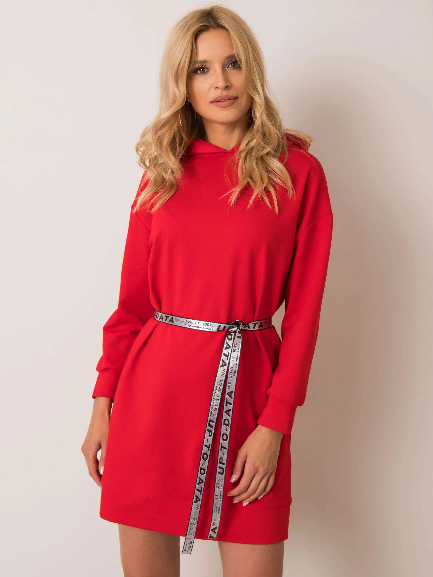 Rochie Dama Mini, Decolteu rotund, LAKERTA, Rosu Casual - Image 2