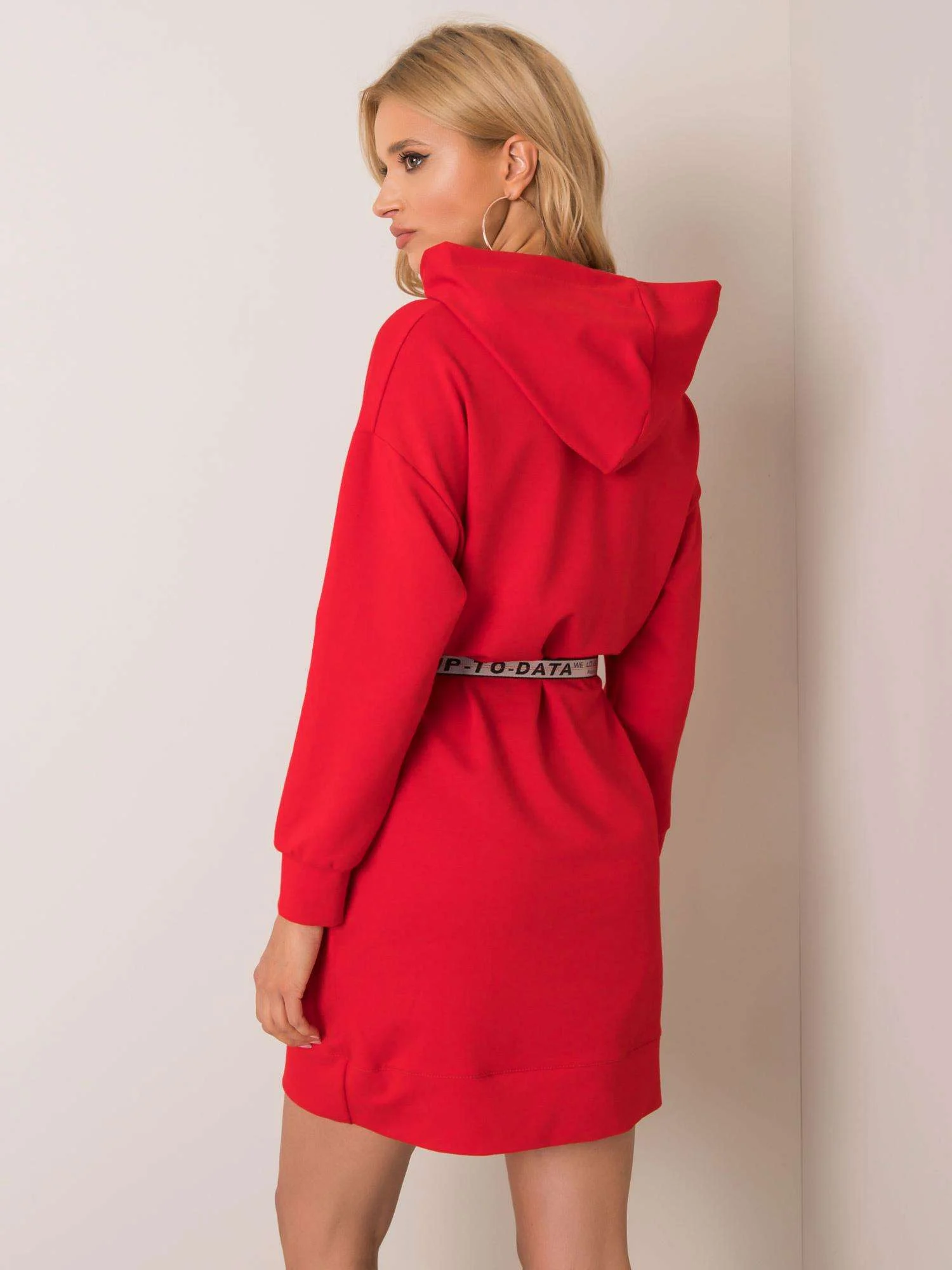 Rochie Dama Mini, Decolteu rotund, LAKERTA, Rosu Casual - Image 3