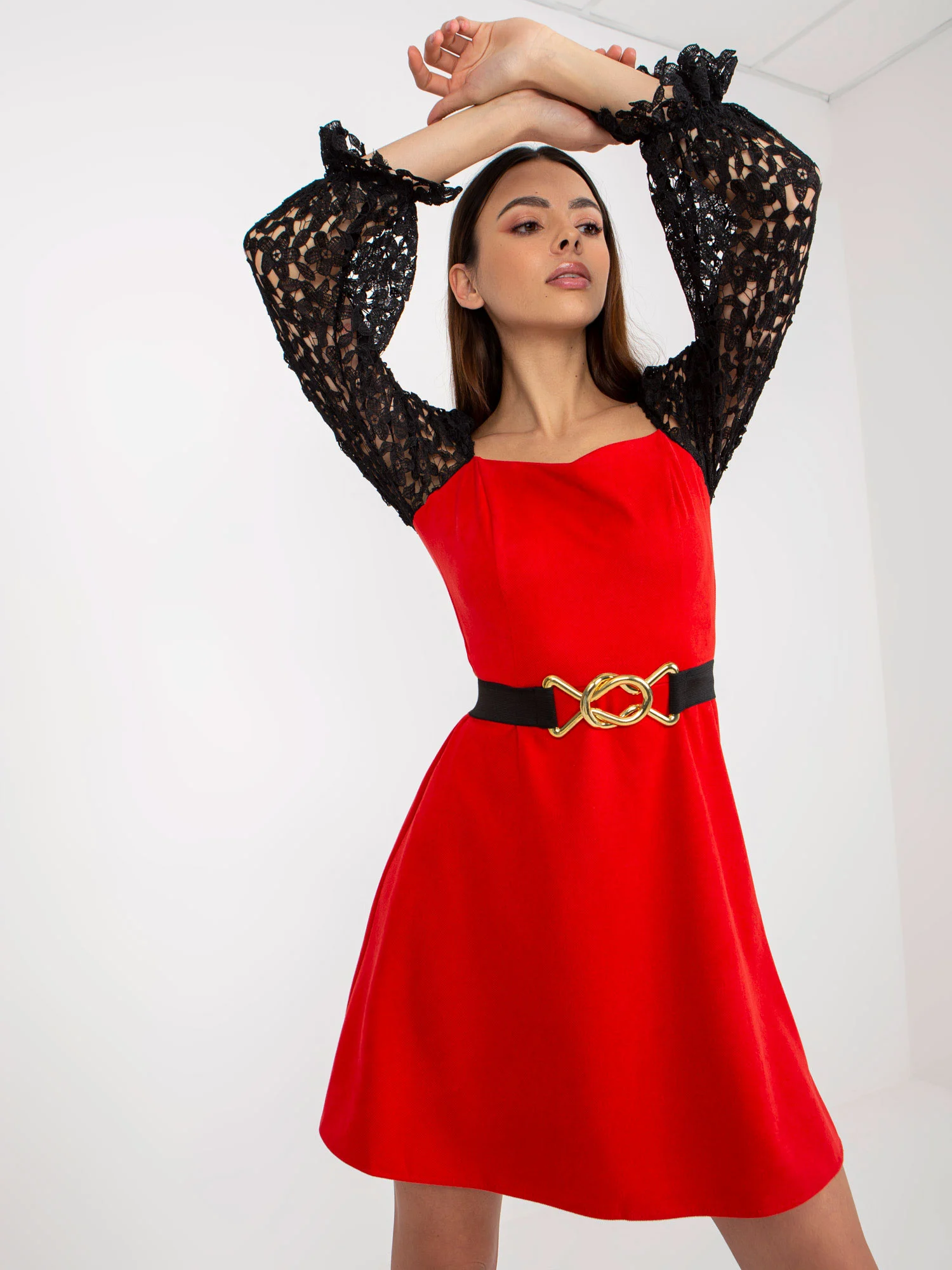 Rochie Dama Maxi, Lejera, LAKERTA, Rosu de Ocazie Nunta - imagine 4