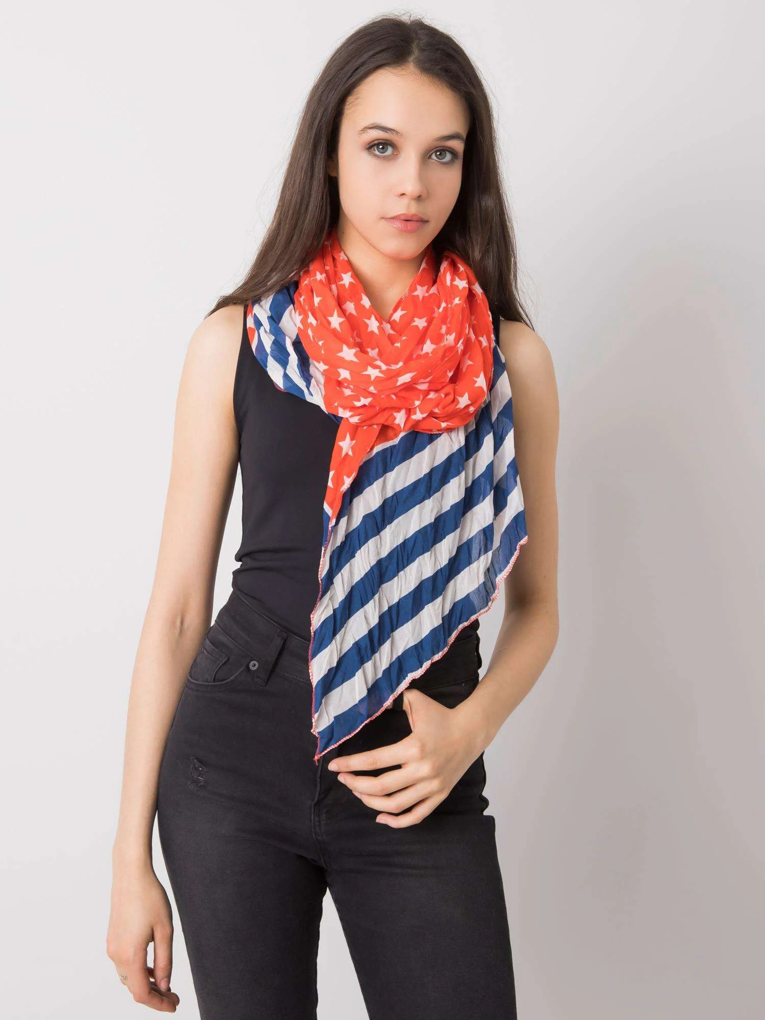 Bandana Dama Imprimat, Bumbac, Fashion Hunters, Rosu - imagine 2