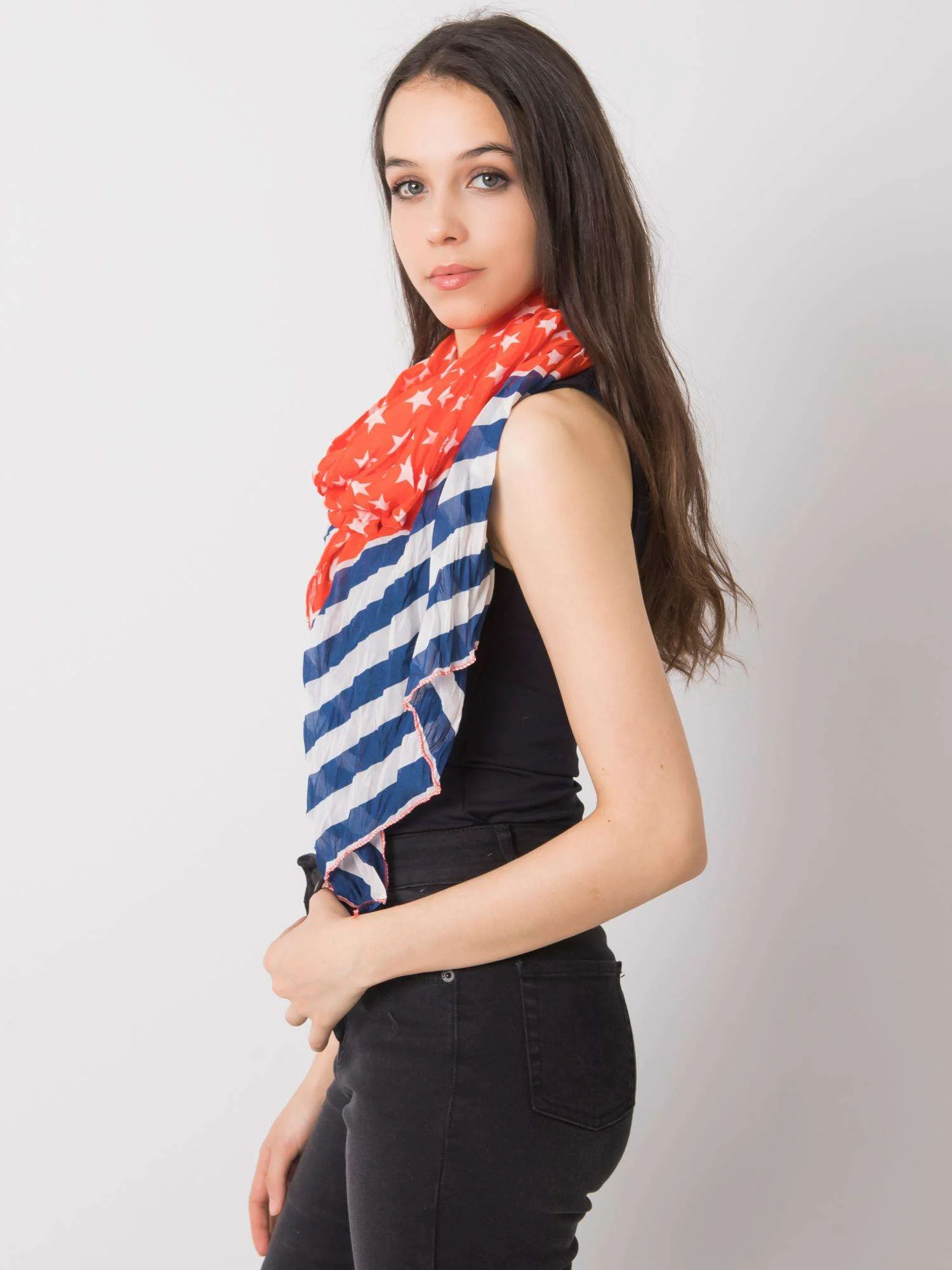 Bandana Dama Imprimat, Bumbac, Fashion Hunters, Rosu - imagine 3