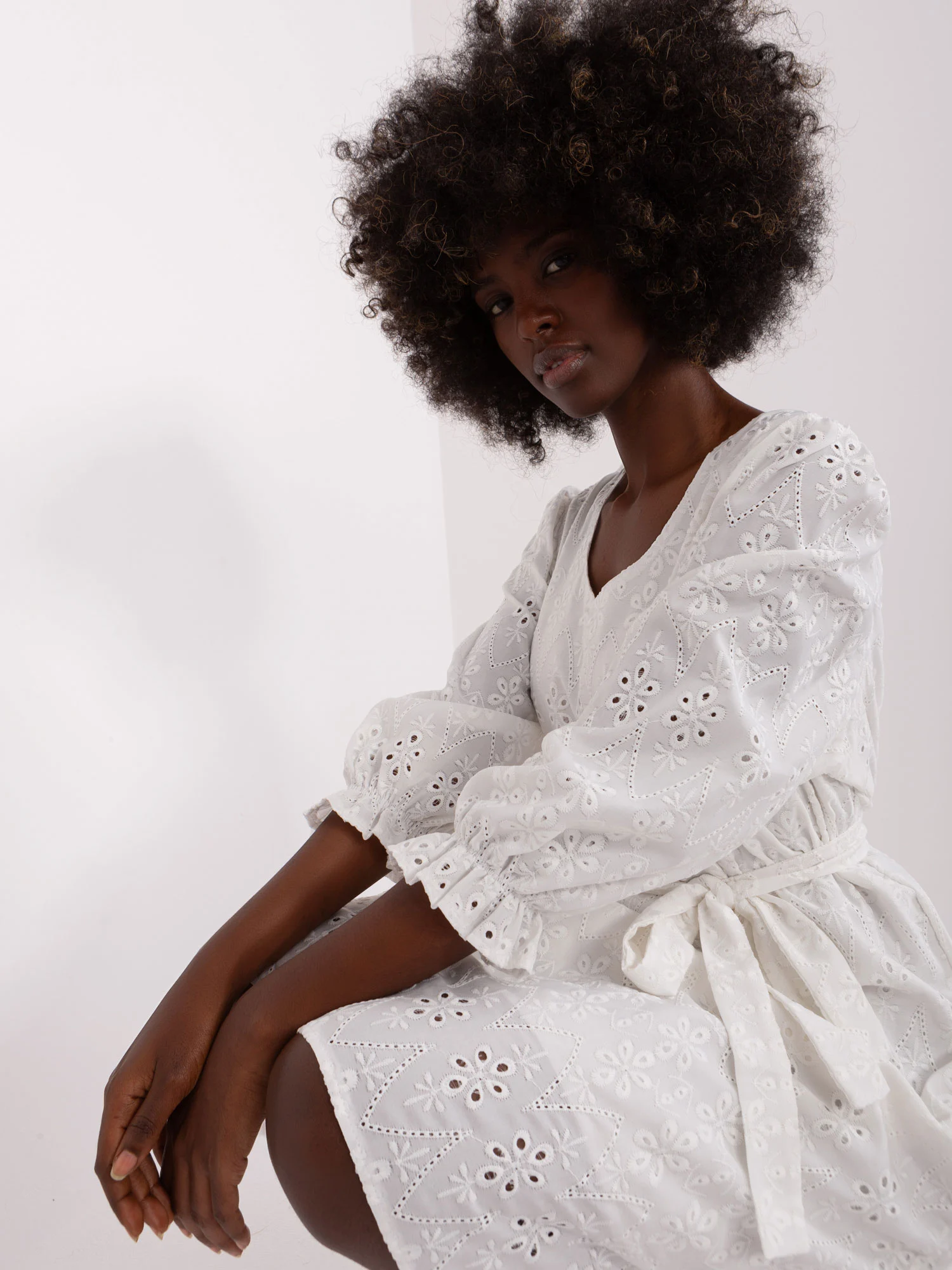 Rochie Dama Maneca 3/4, Oversize, LAKERTA, Ecru de Petrecere - Image 6