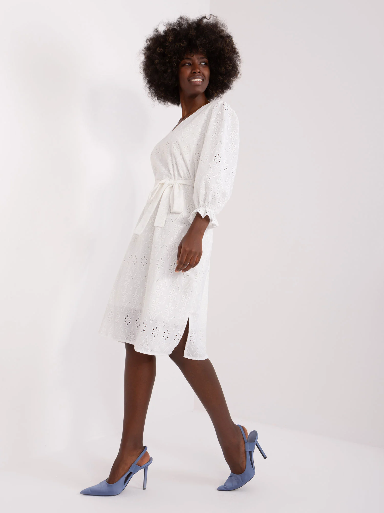 Rochie Dama Maneca 3/4, Oversize, LAKERTA, Ecru de Petrecere - Image 5