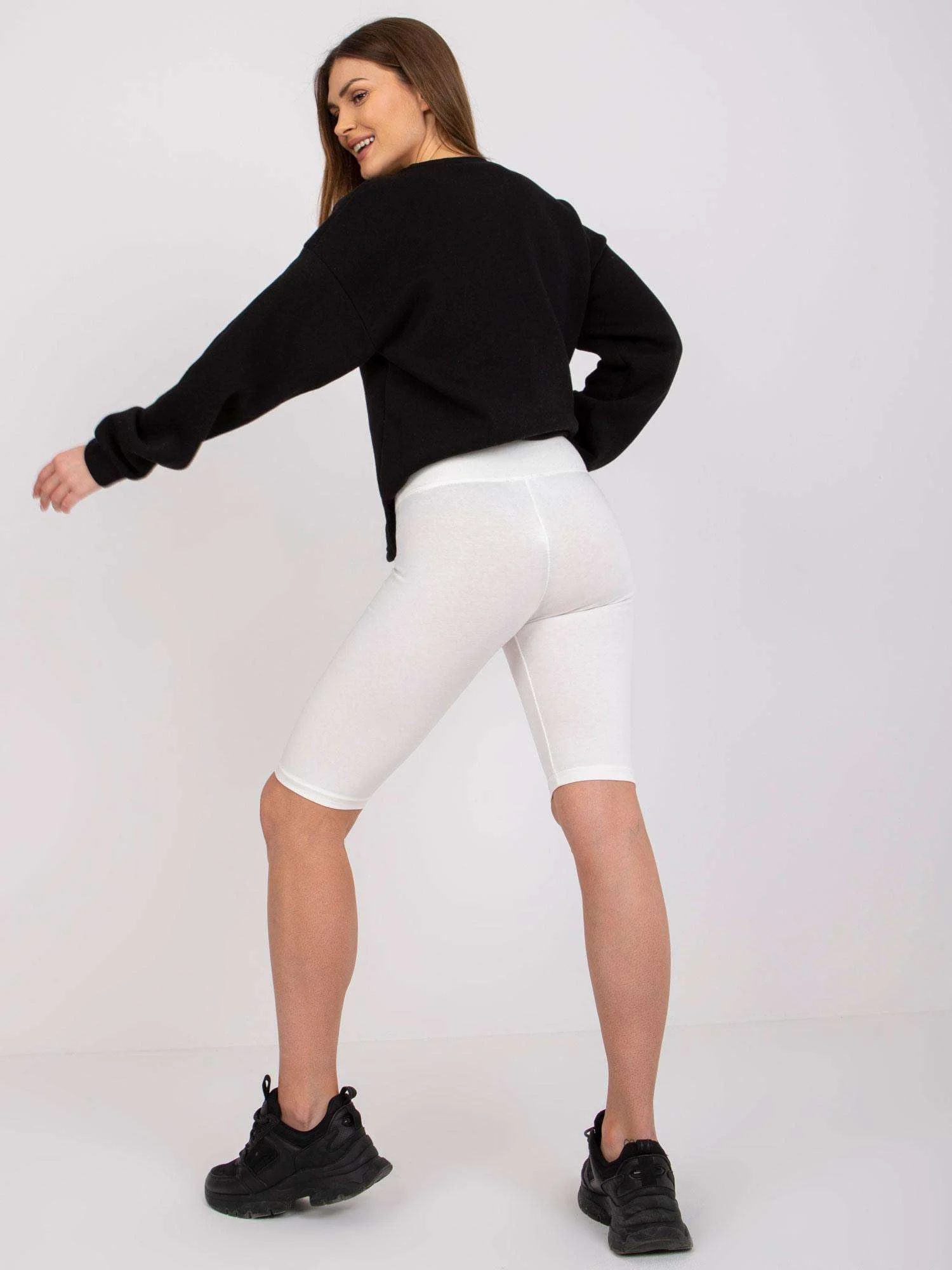 Colanti Dama Deasupra genunchiului, Sport, ex moda, Ecru Casual - imagine 8