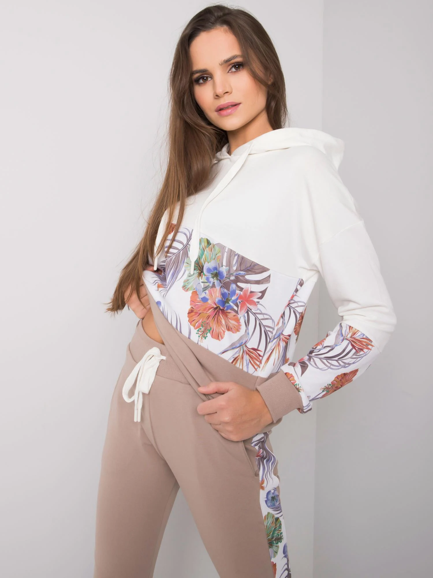Compleu Dama Maneca lunga, Imprimat, RUE PARIS, Bej - imagine 5
