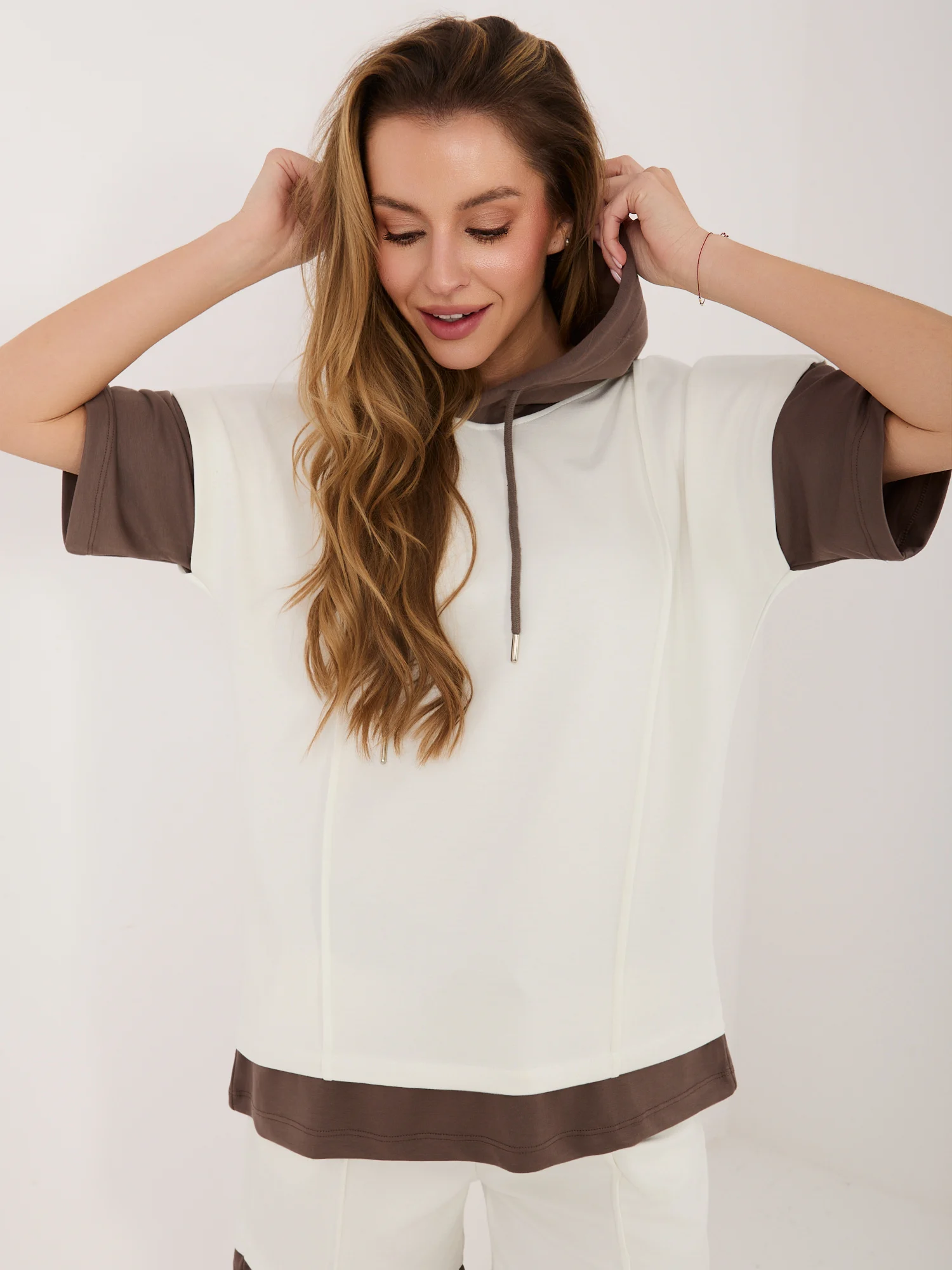 Compleu Dama Mini, Guler inalt, RUE PARIS, Maro Casual - imagine 2