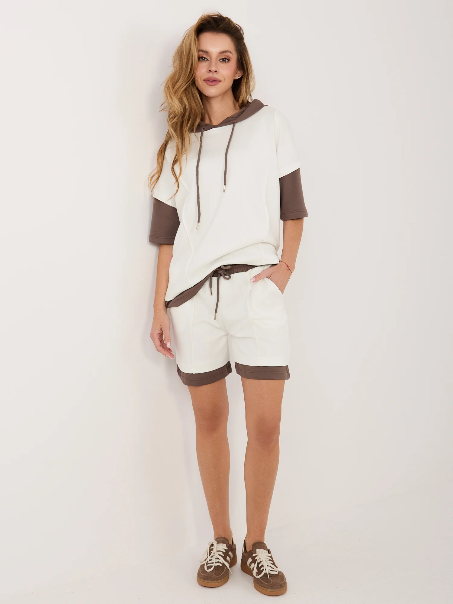 Compleu Dama Mini, Guler inalt, RUE PARIS, Maro Casual - imagine 6
