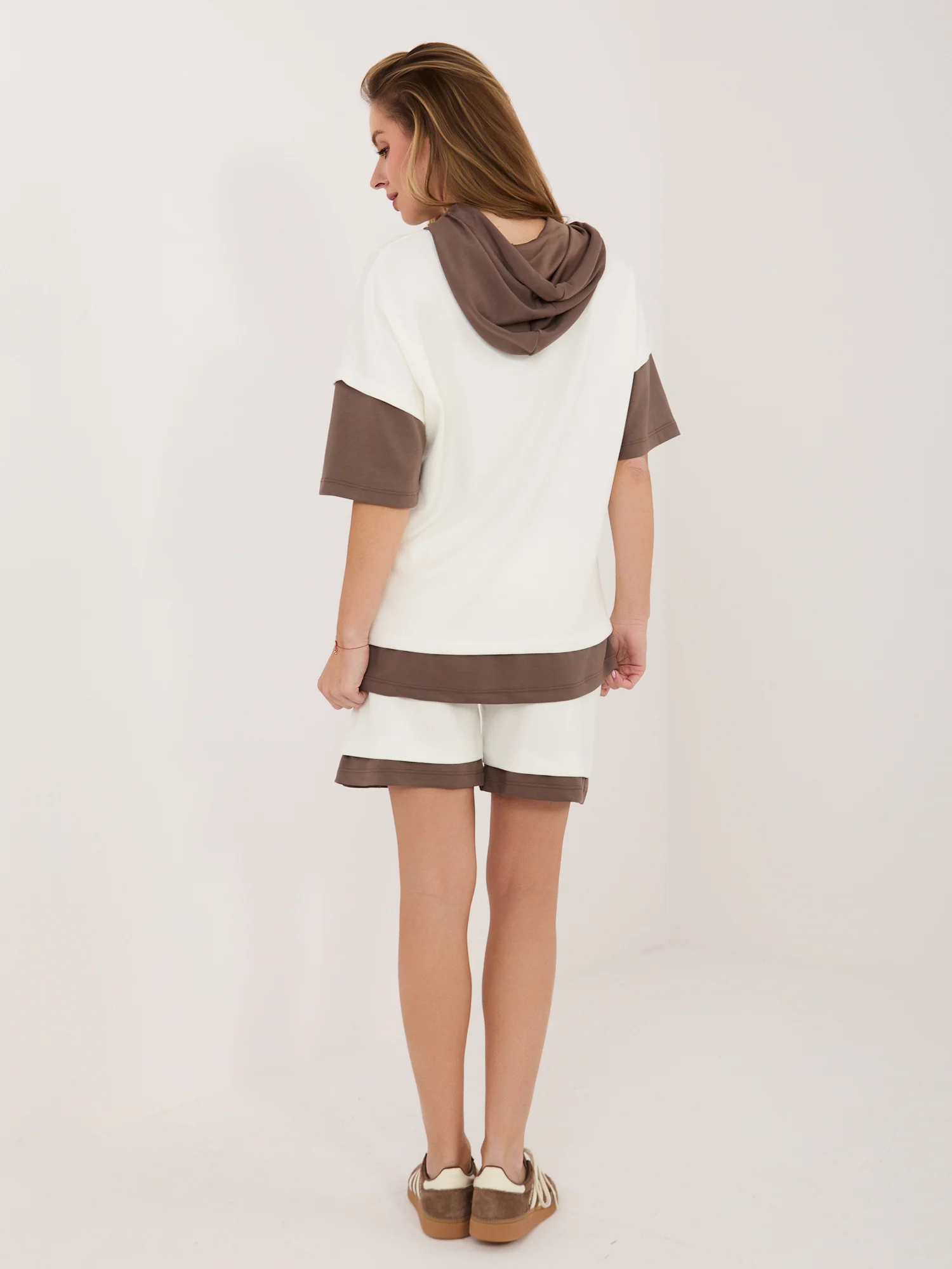 Compleu Dama Mini, Guler inalt, RUE PARIS, Maro Casual - imagine 4