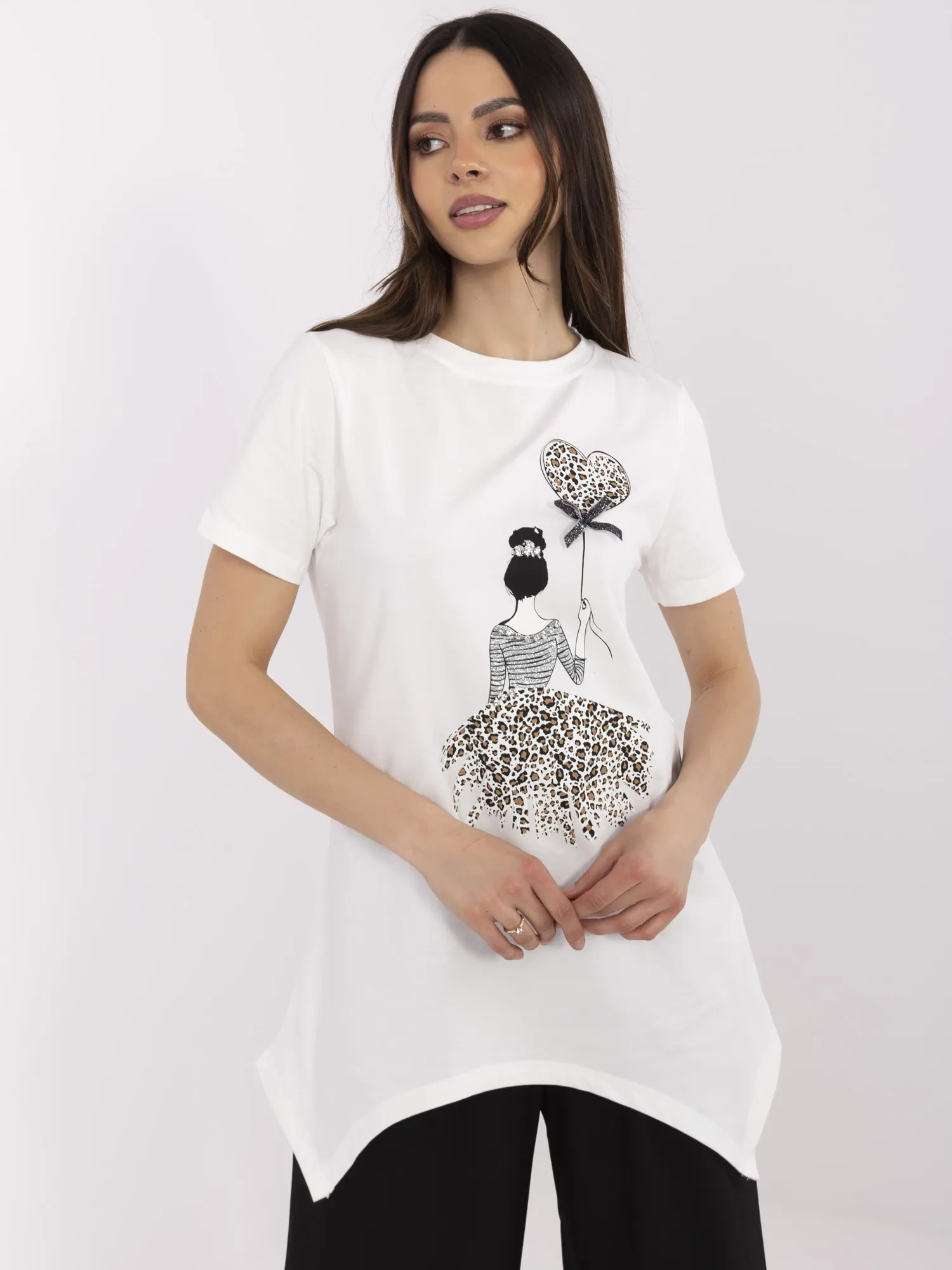 Bluza Dama Mini, Animal print, Calimera, Ecru Casual - imagine 2