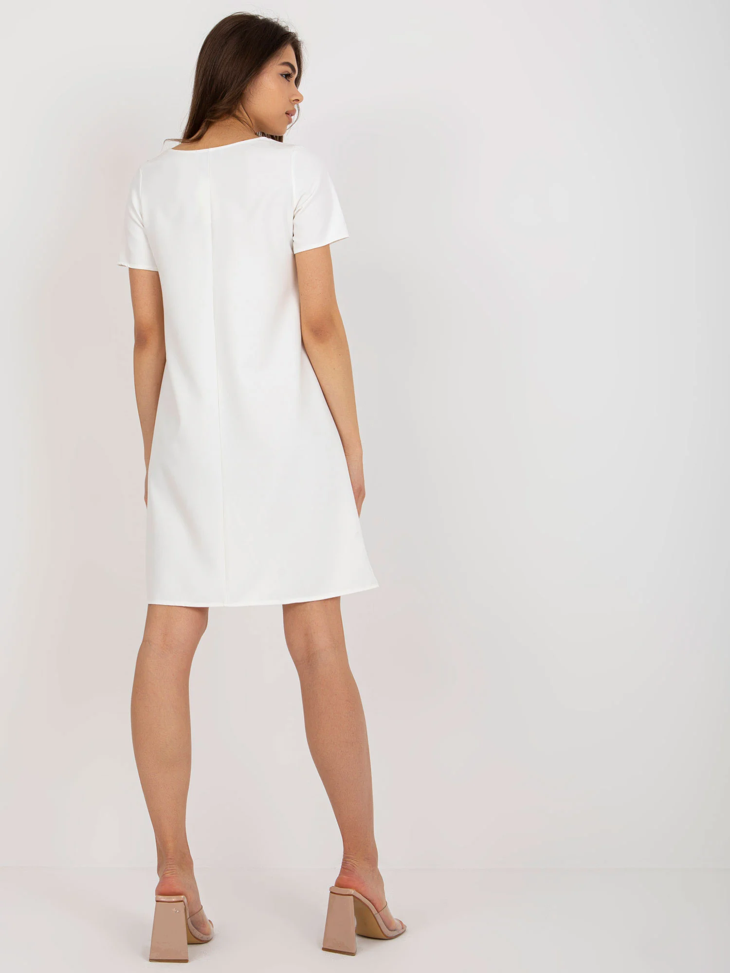 Rochie Dama Mini, Rochie dreapta, LAKERTA, Ecru de Sarbatori - imagine 2