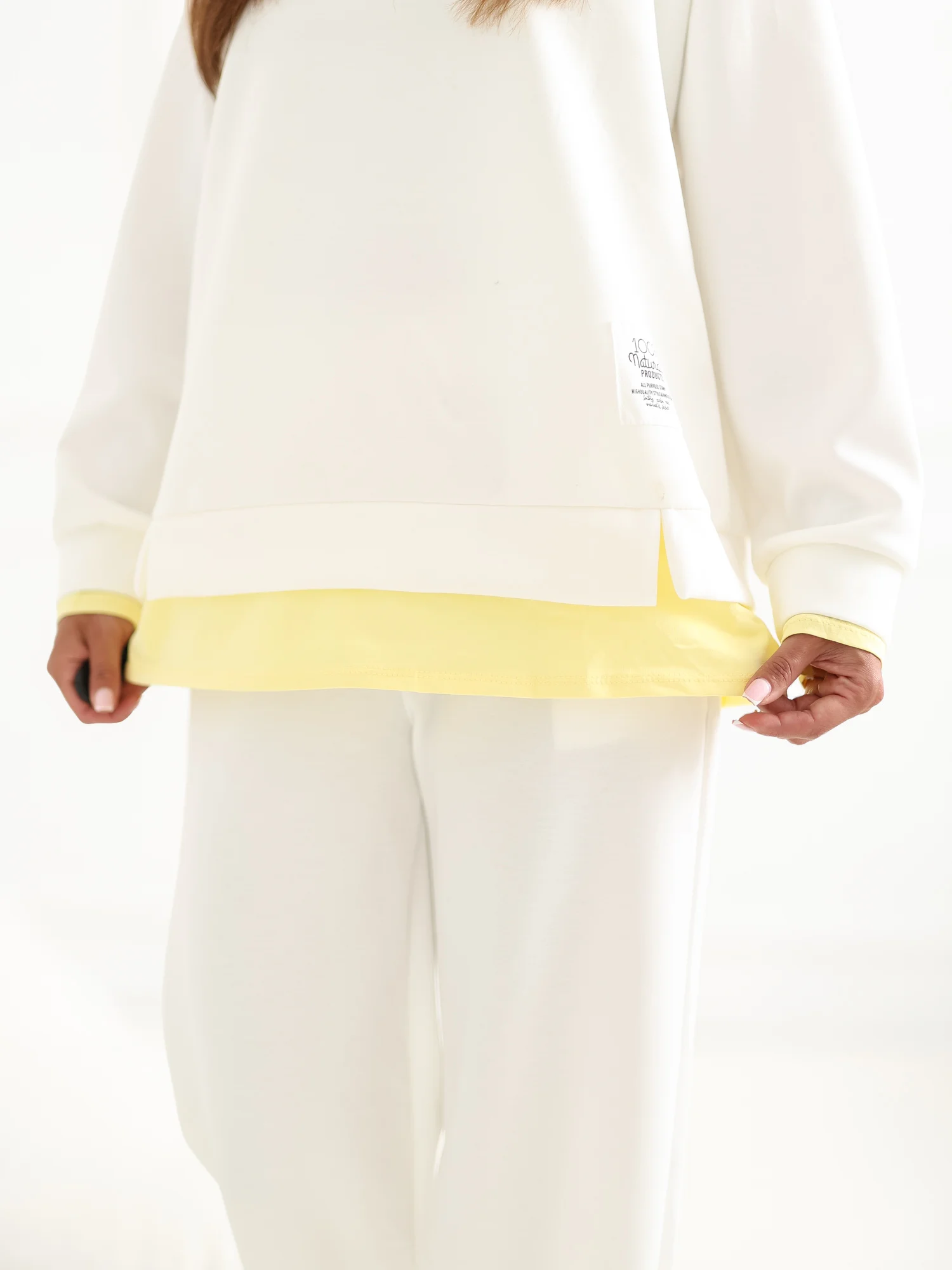 Compleu Dama Maneca lunga, Dreapta, RUE PARIS, Ecru Casual - imagine 3