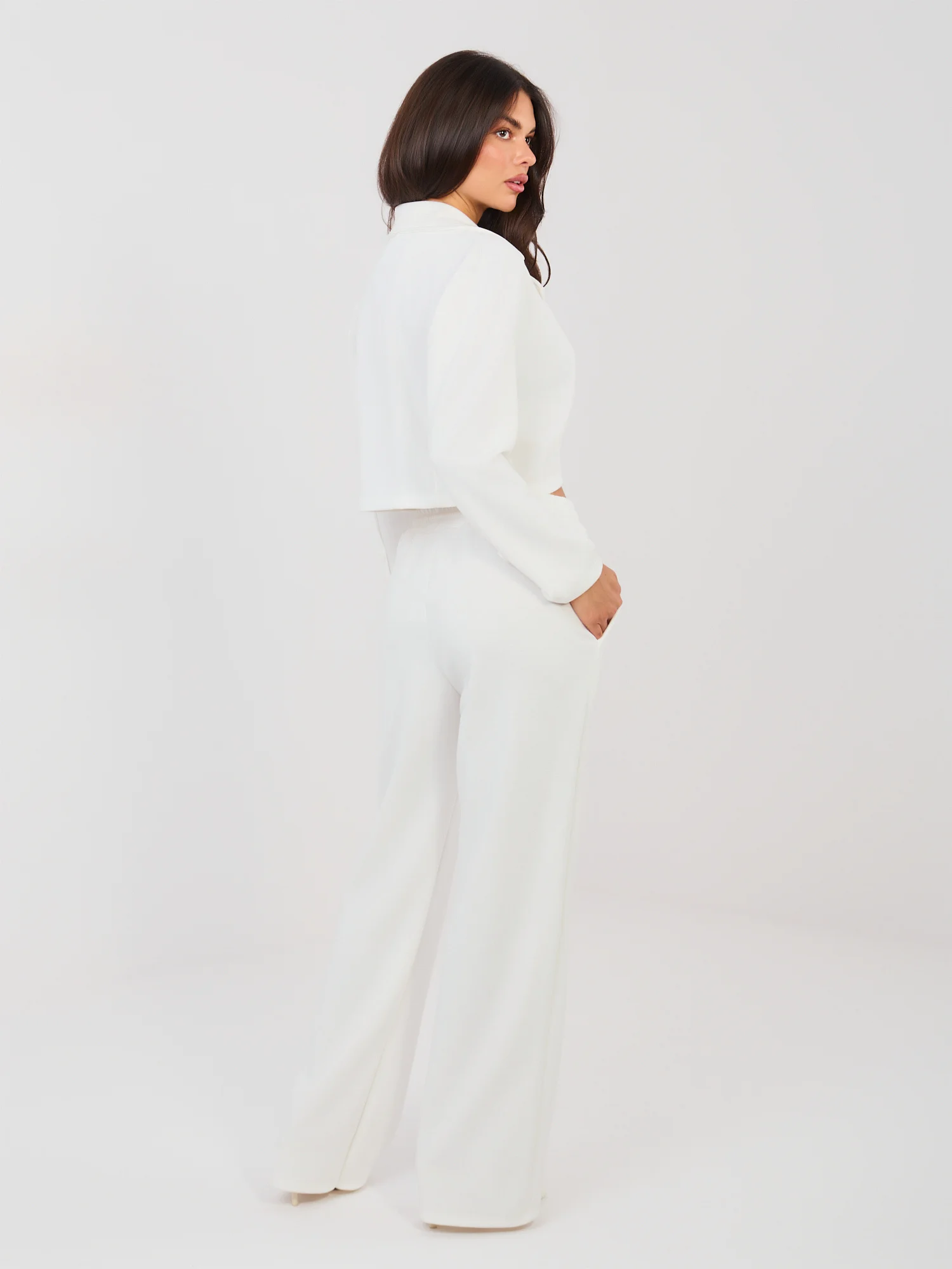 Compleu Dama Maneca lunga, Dreapta, RUE PARIS, Ecru Eleganta Office - imagine 6