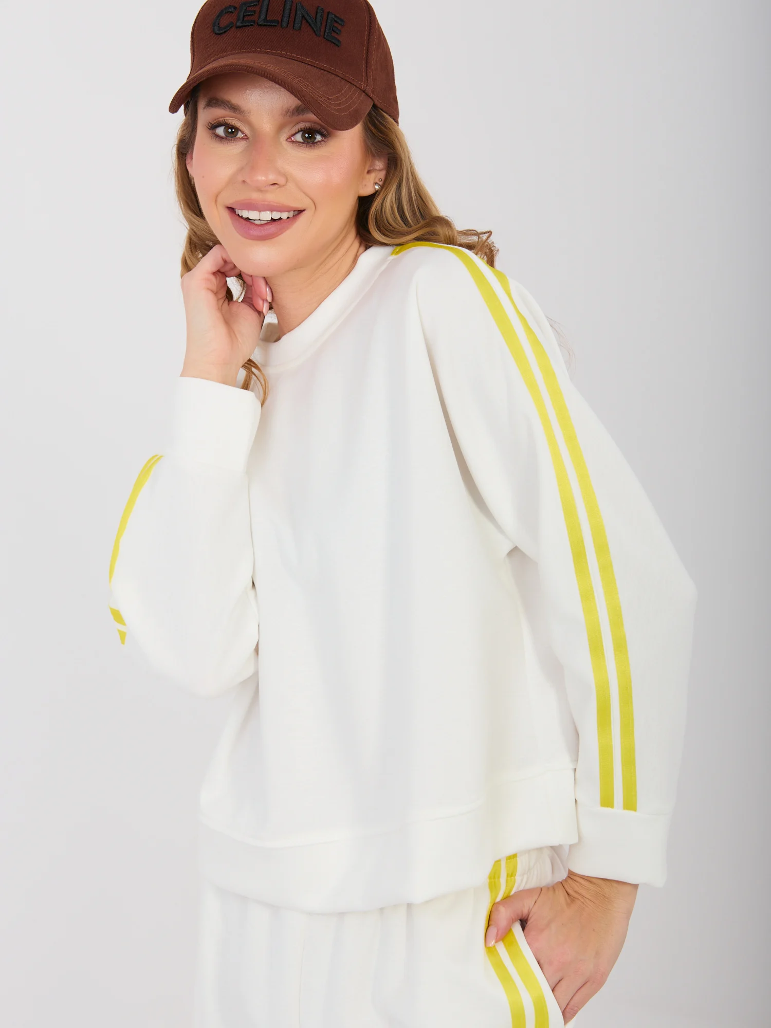 Compleu Dama Maneca lunga, Larga, RUE PARIS, Ecru Casual - imagine 5