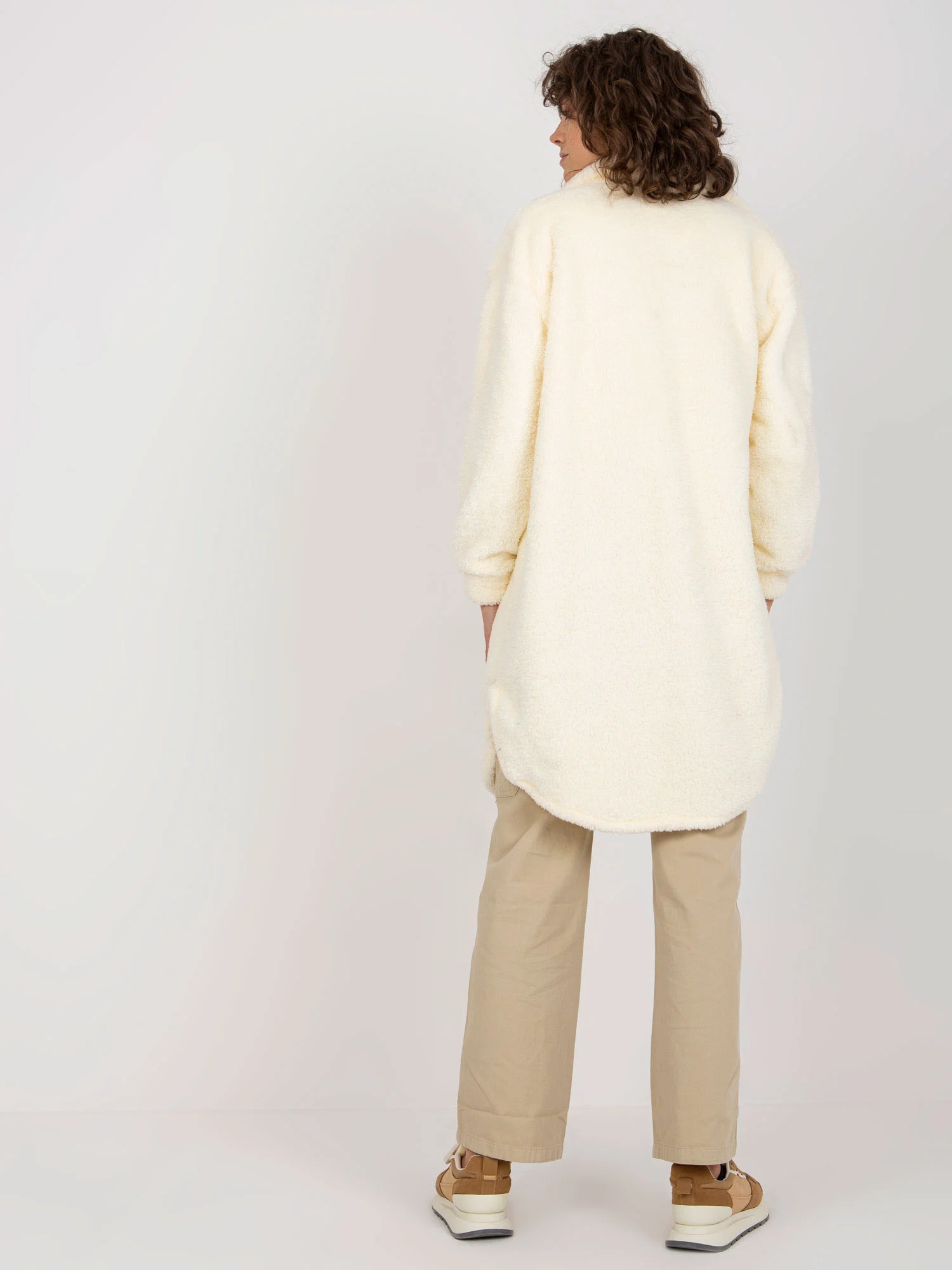 Camasa Dama Lunga, Guler inalt, RUE PARIS, Ecru Casual - imagine 2