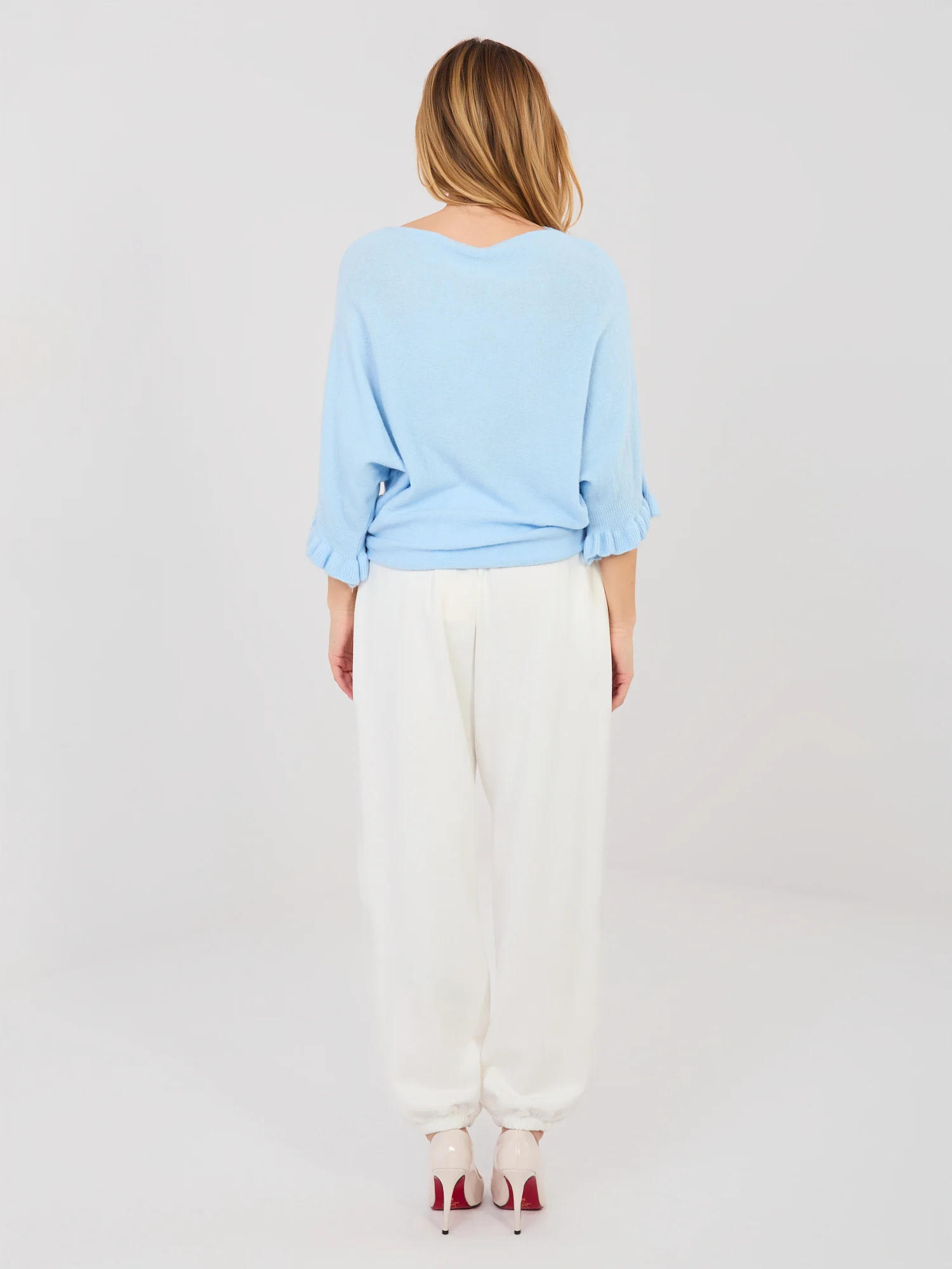 Pantaloni Dama Lunga, Elegant, ITALY MODA, Ecru Eleganta - Image 4