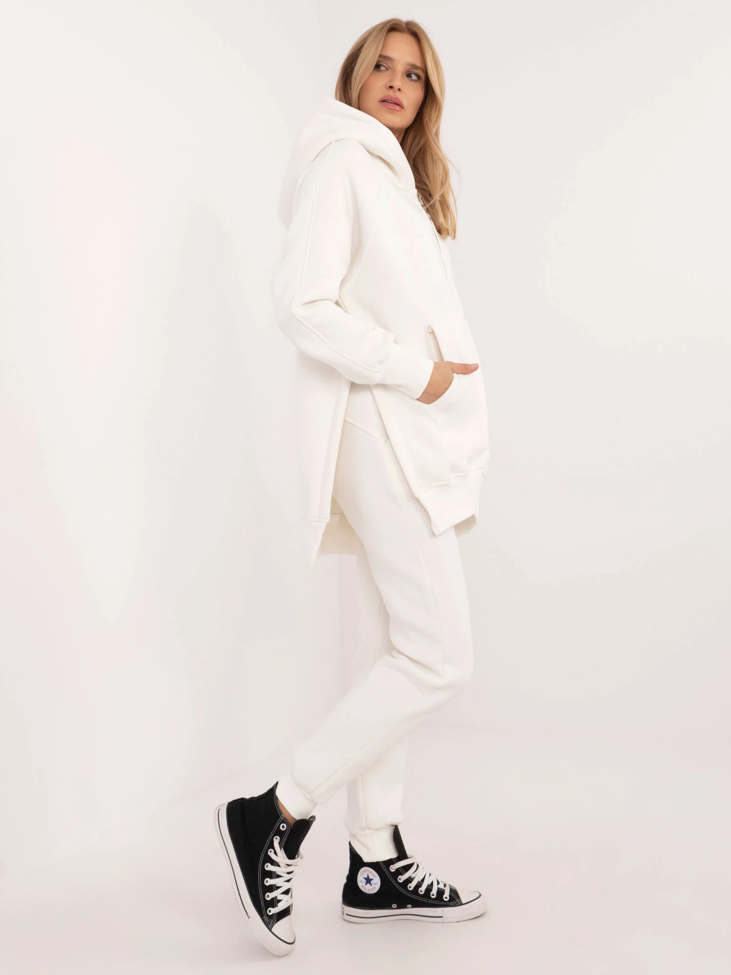 Compleu Dama Maneca lunga, Mansete elastice, My Red Lips, Ecru Casual - imagine 5