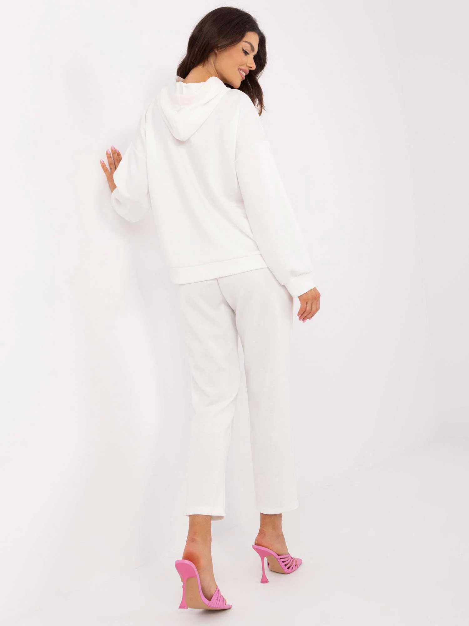 Compleu Dama Maneca lunga, Dreapta, ITALY MODA, Ecru Casual - Image 4